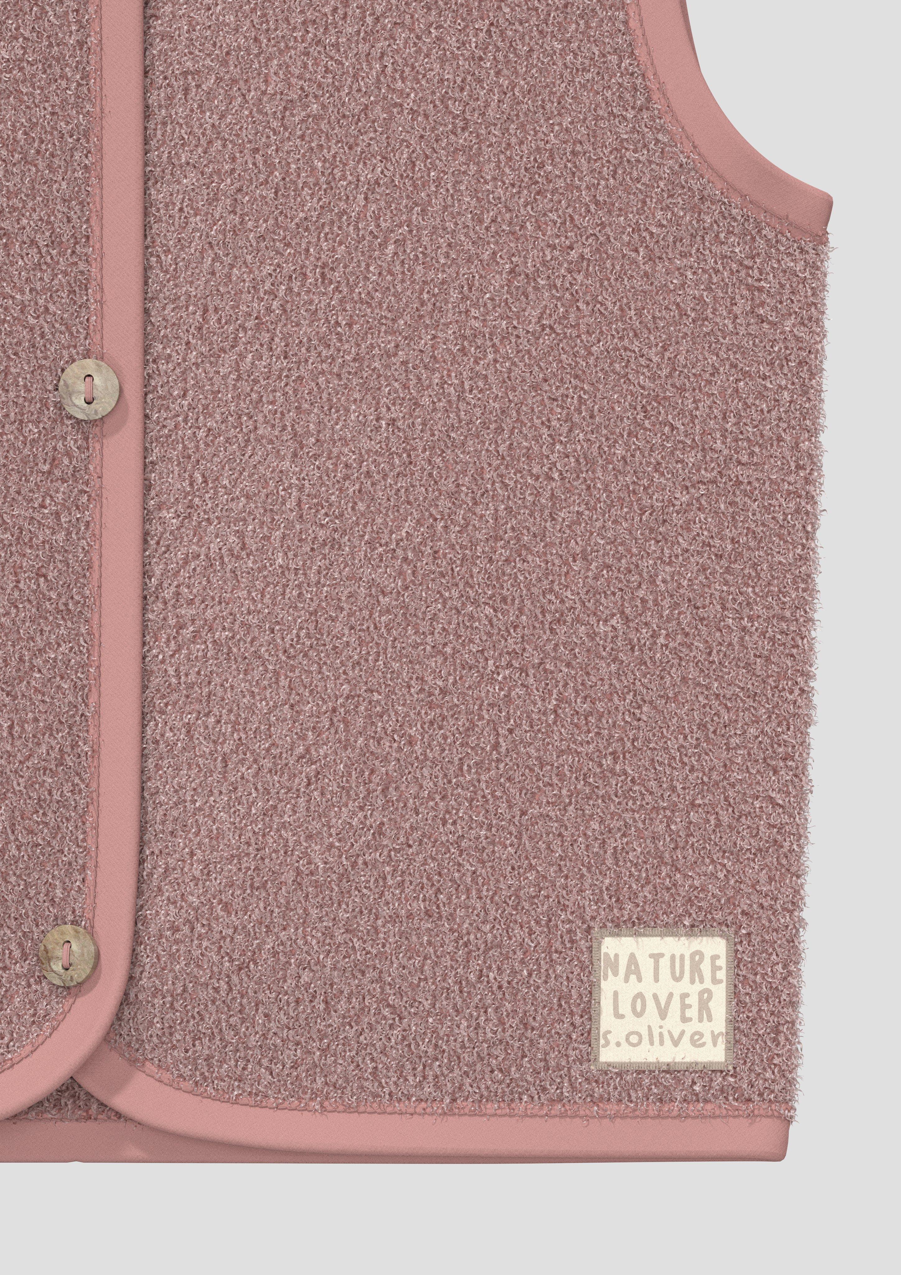 Junior Gilet douillet en peluche avec application en rose de s.Oliver