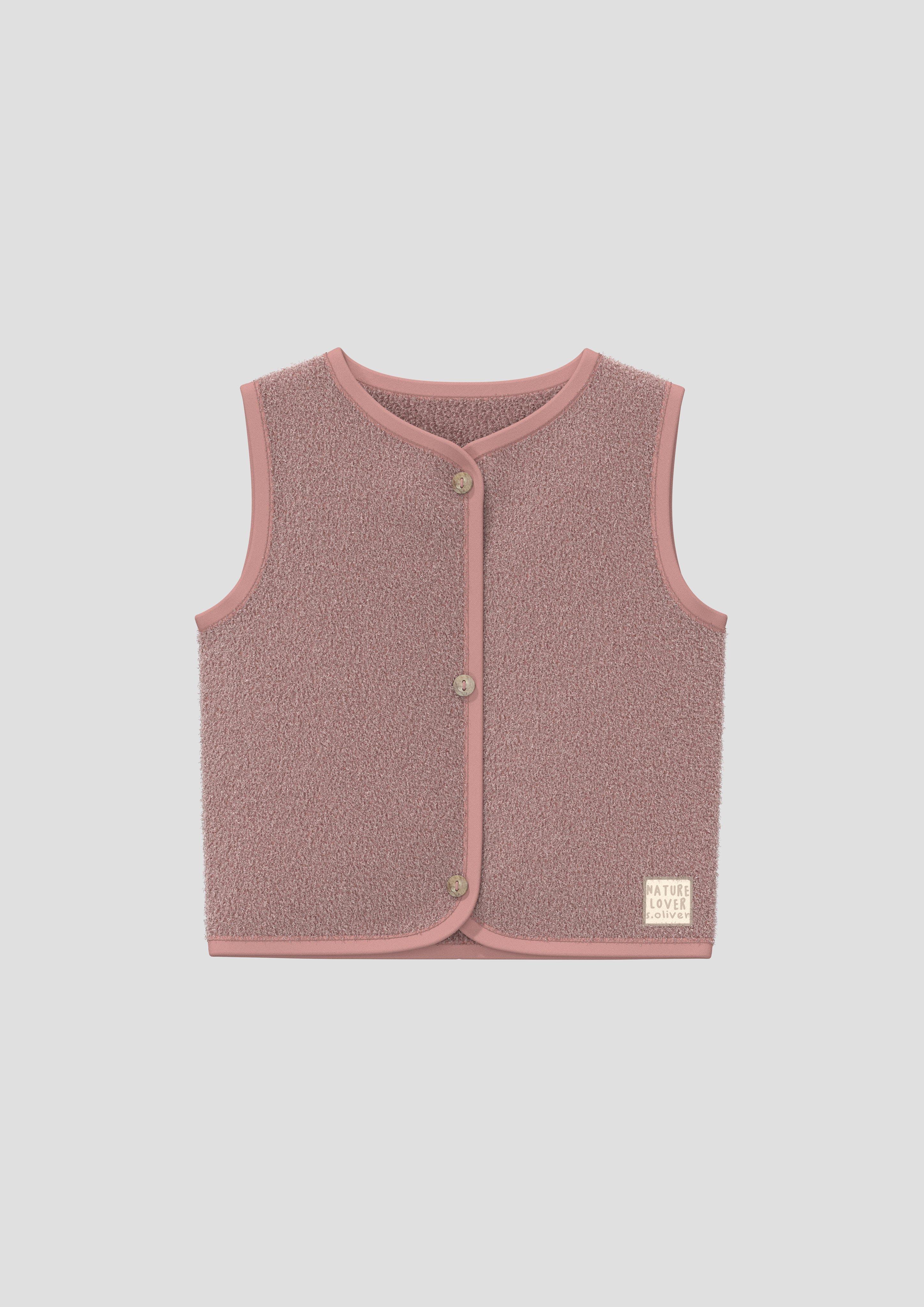 Junior Gilet douillet en peluche avec application en rose de s.Oliver