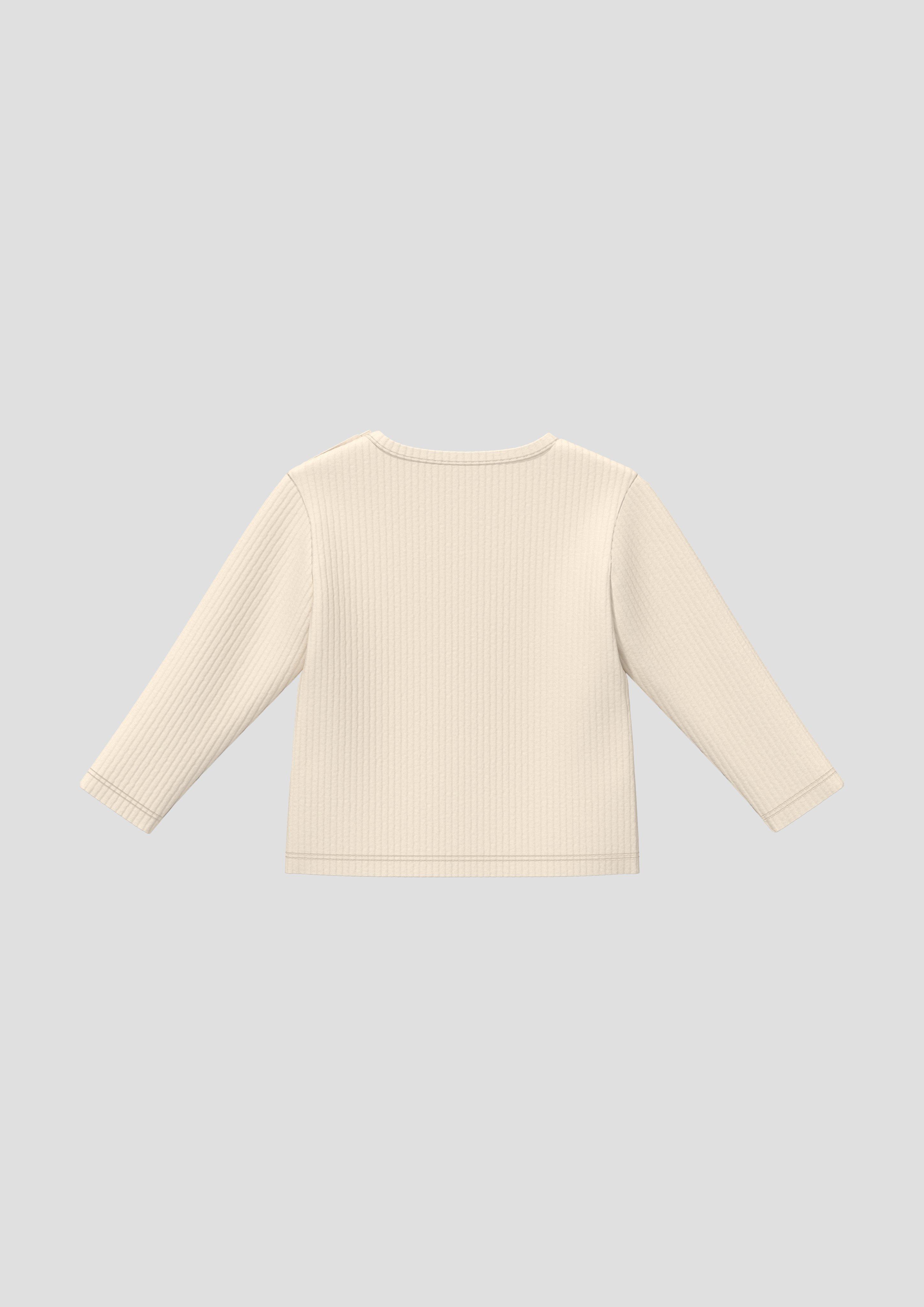 Kinder Weiches Unisex Rippshirt mit Brusttasche in beige von s.Oliver