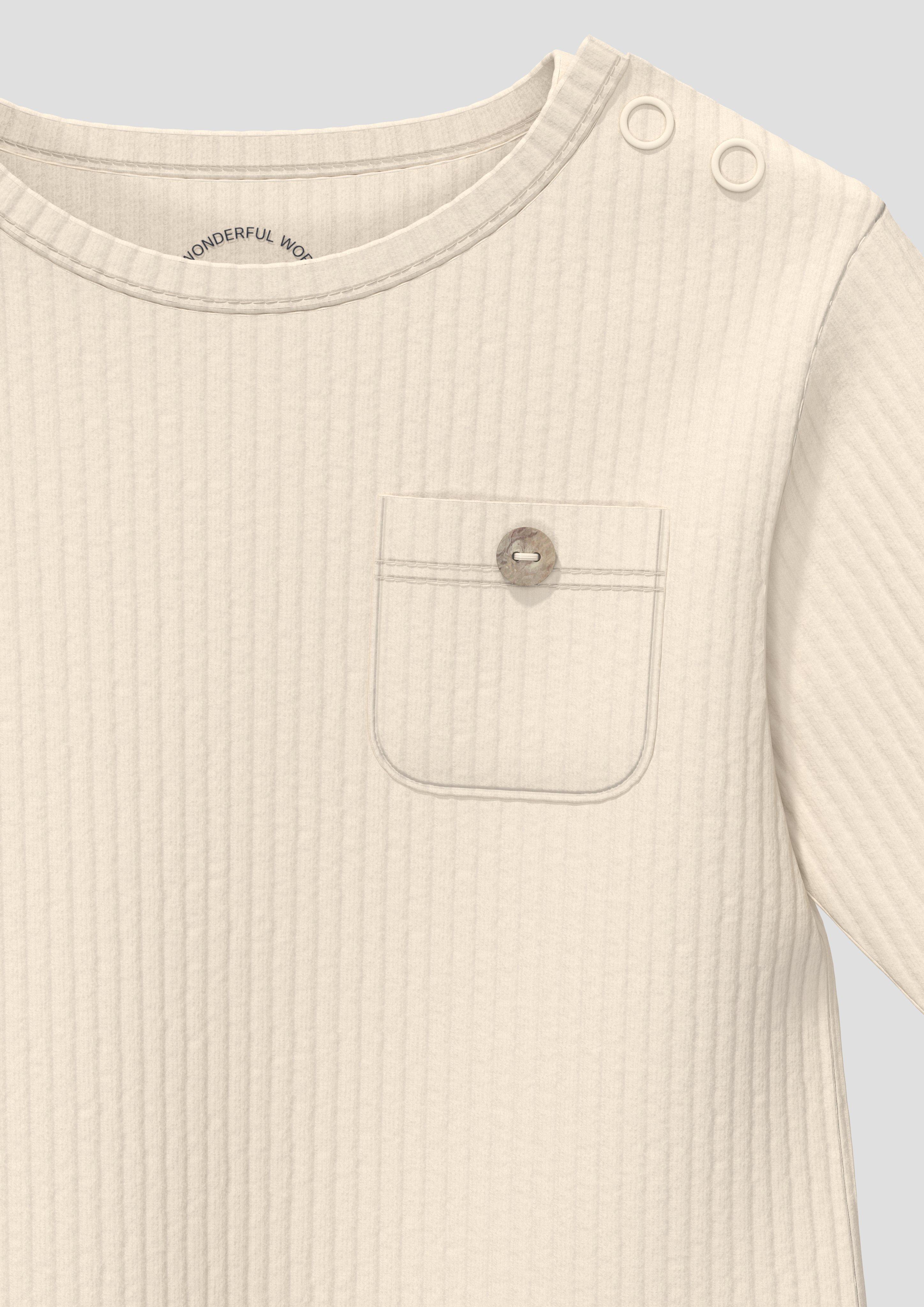 Kinder Weiches Unisex Rippshirt mit Brusttasche in beige von s.Oliver