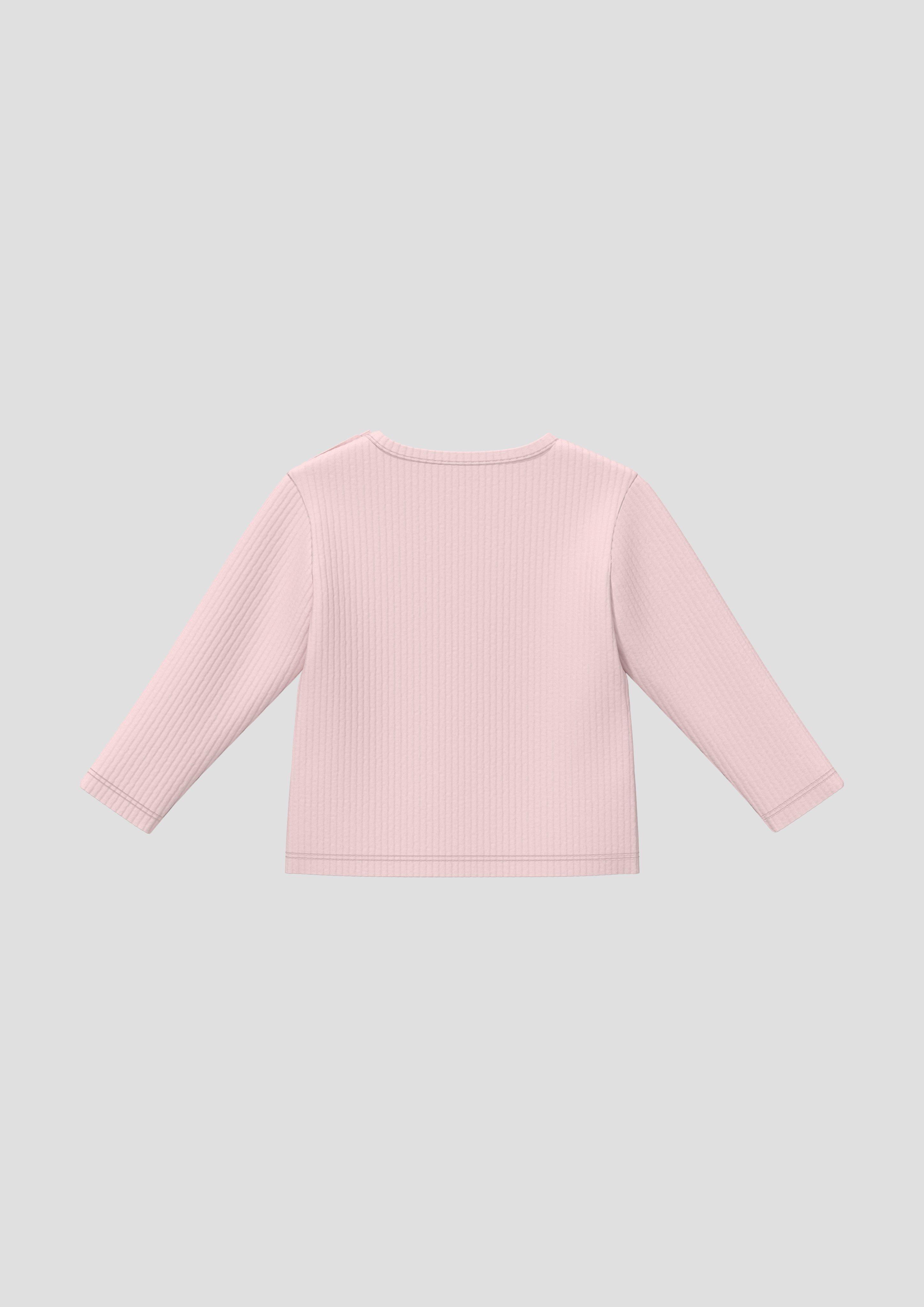 Kinder Weiches Unisex Rippshirt mit Brusttasche in pink von s.Oliver