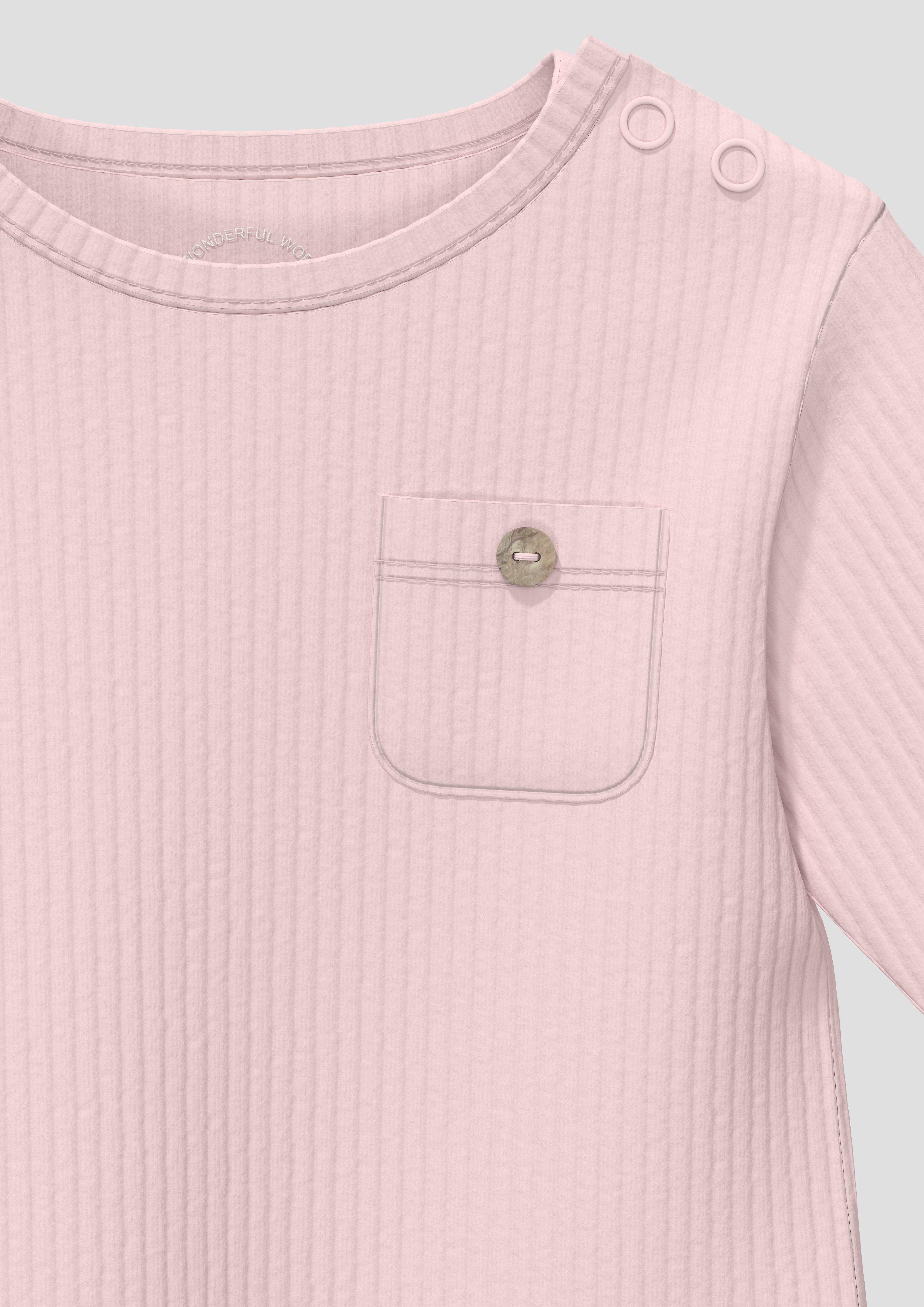 Kinder Weiches Unisex Rippshirt mit Brusttasche in pink von s.Oliver