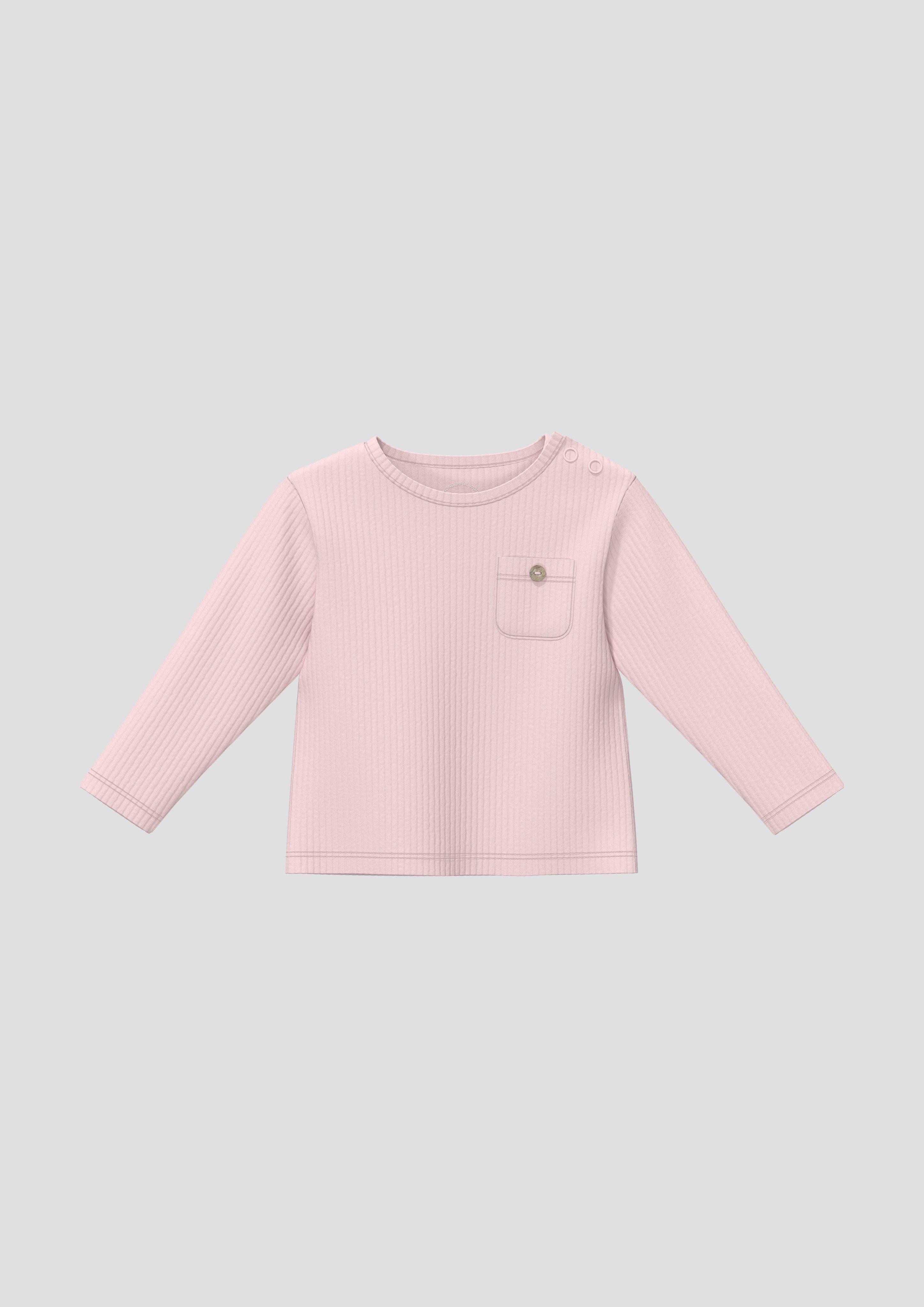 Weiches Unisex Rippshirt mit Brusttasche in Farbe rosa von s.Oliver