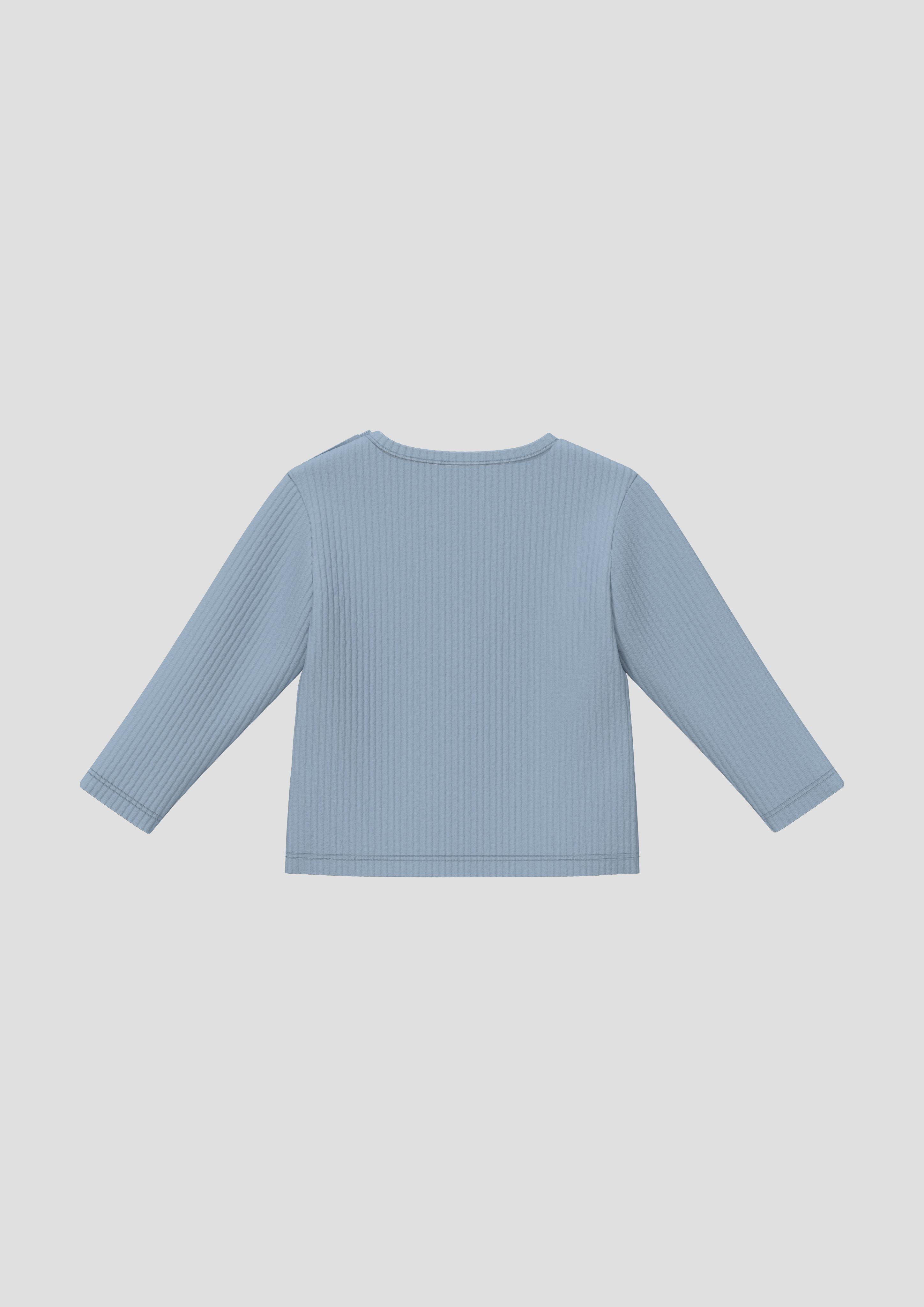 Kinder Weiches Unisex Rippshirt mit Brusttasche in blau von s.Oliver