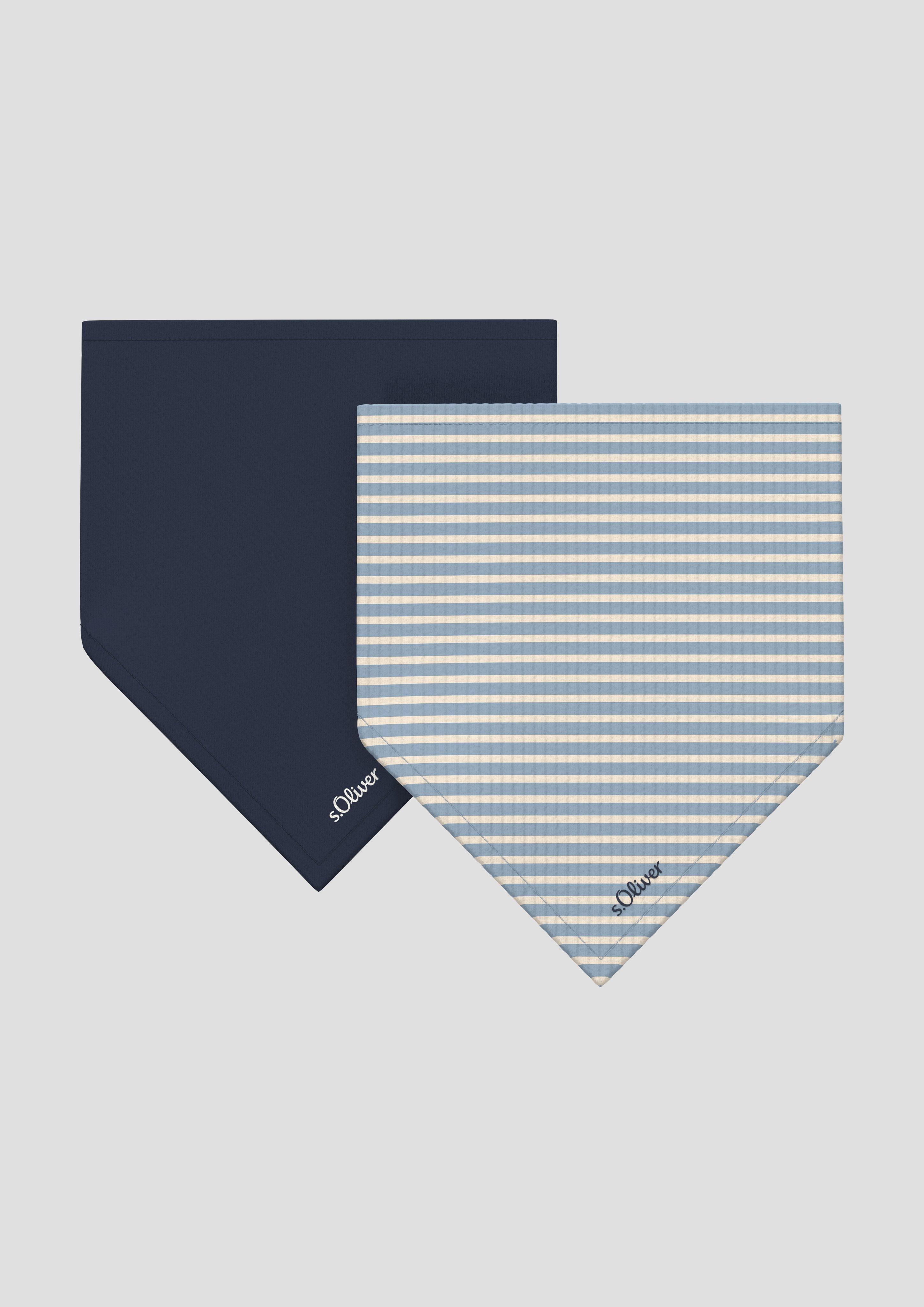 Set van 2 unisex driehoekige sjaaltjes in navy van s.Oliver