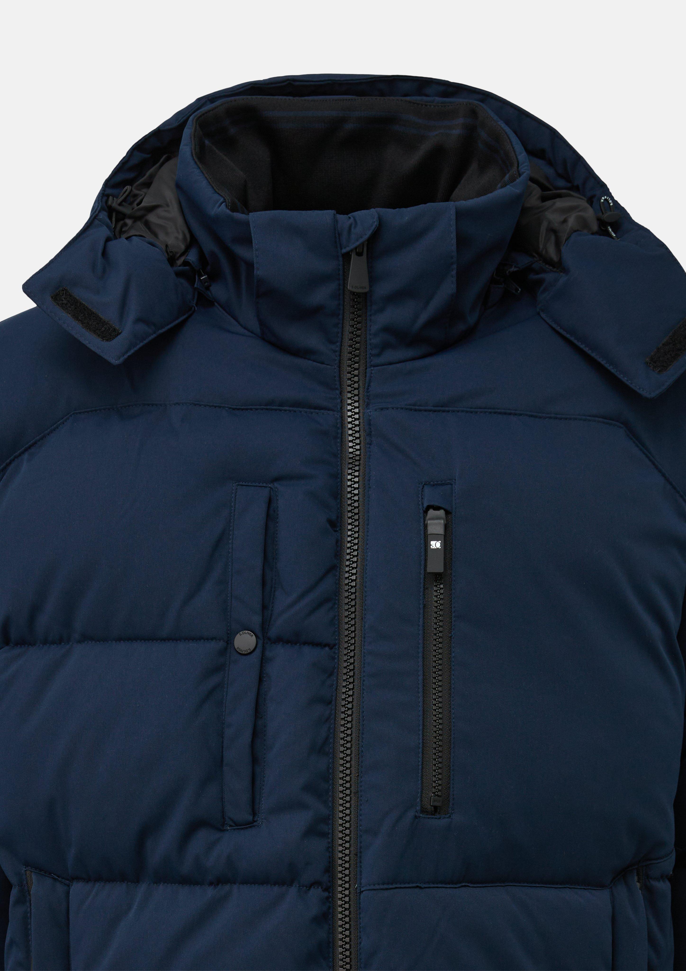 Hommes Veste matelassée chaude avec capuche amovible en bleu de s.Oliver Men Big Sizes