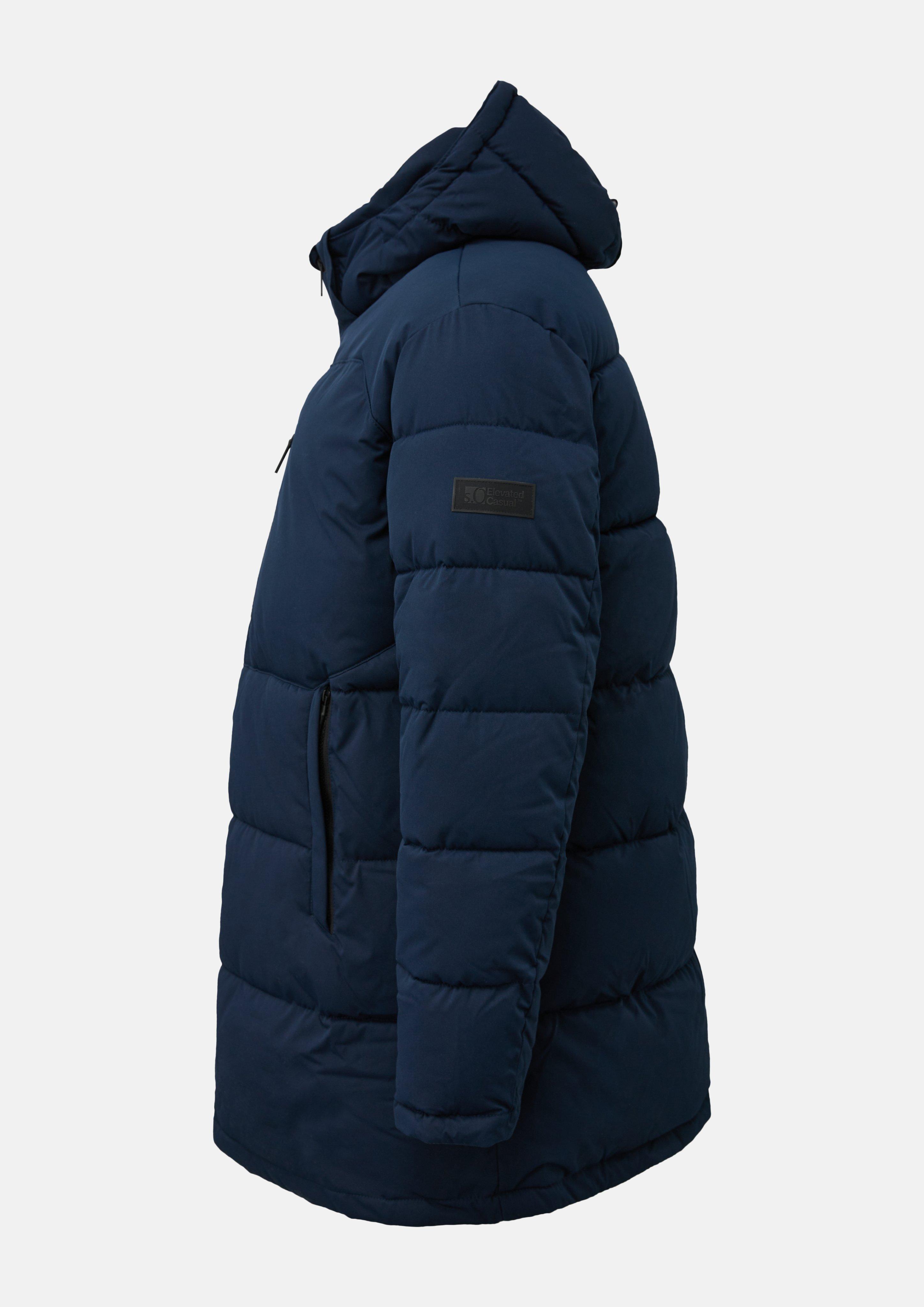 Hommes Veste matelassée chaude avec capuche amovible en bleu de s.Oliver Men Big Sizes