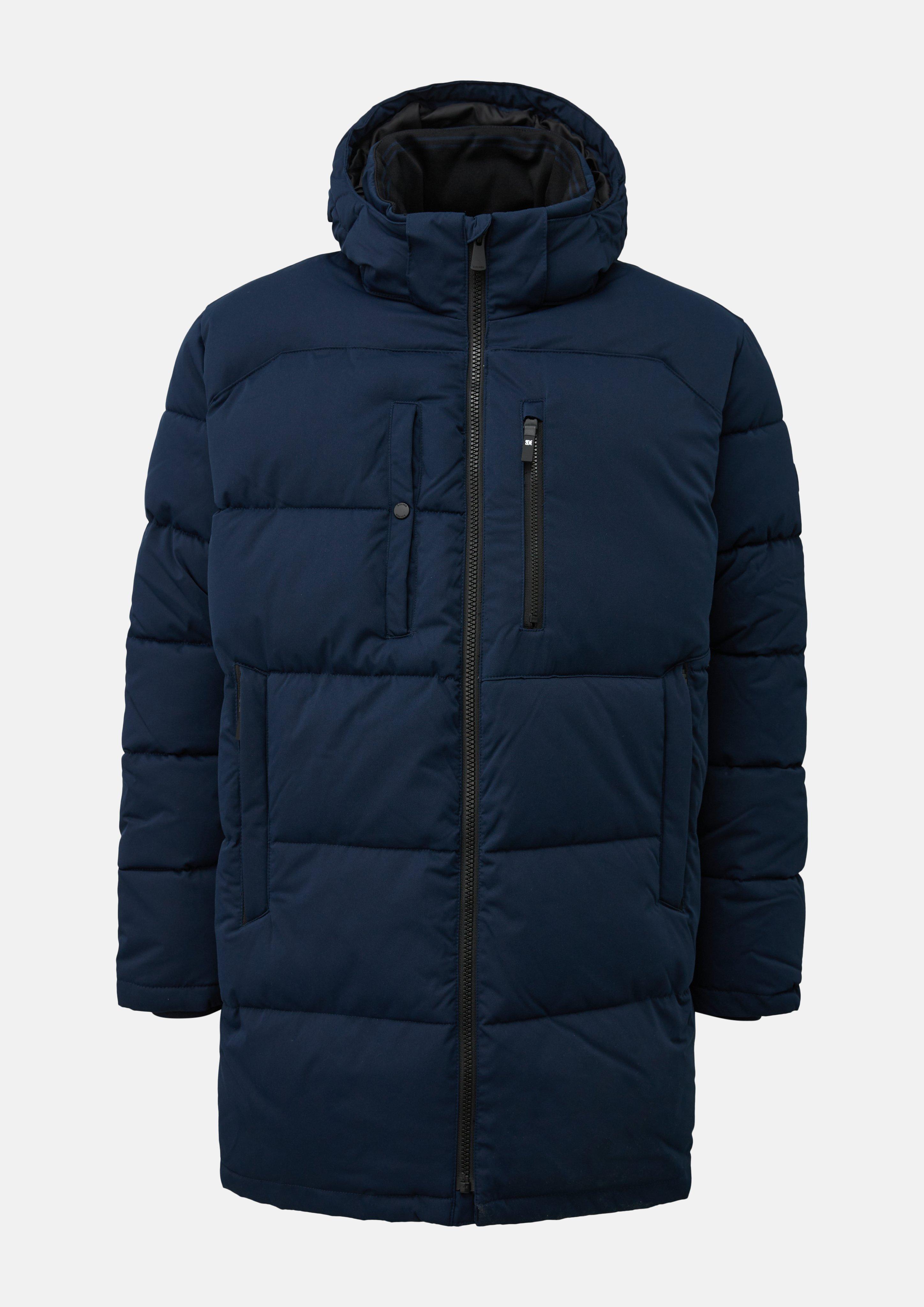 Hommes Veste matelassée chaude avec capuche amovible en bleu de s.Oliver Men Big Sizes