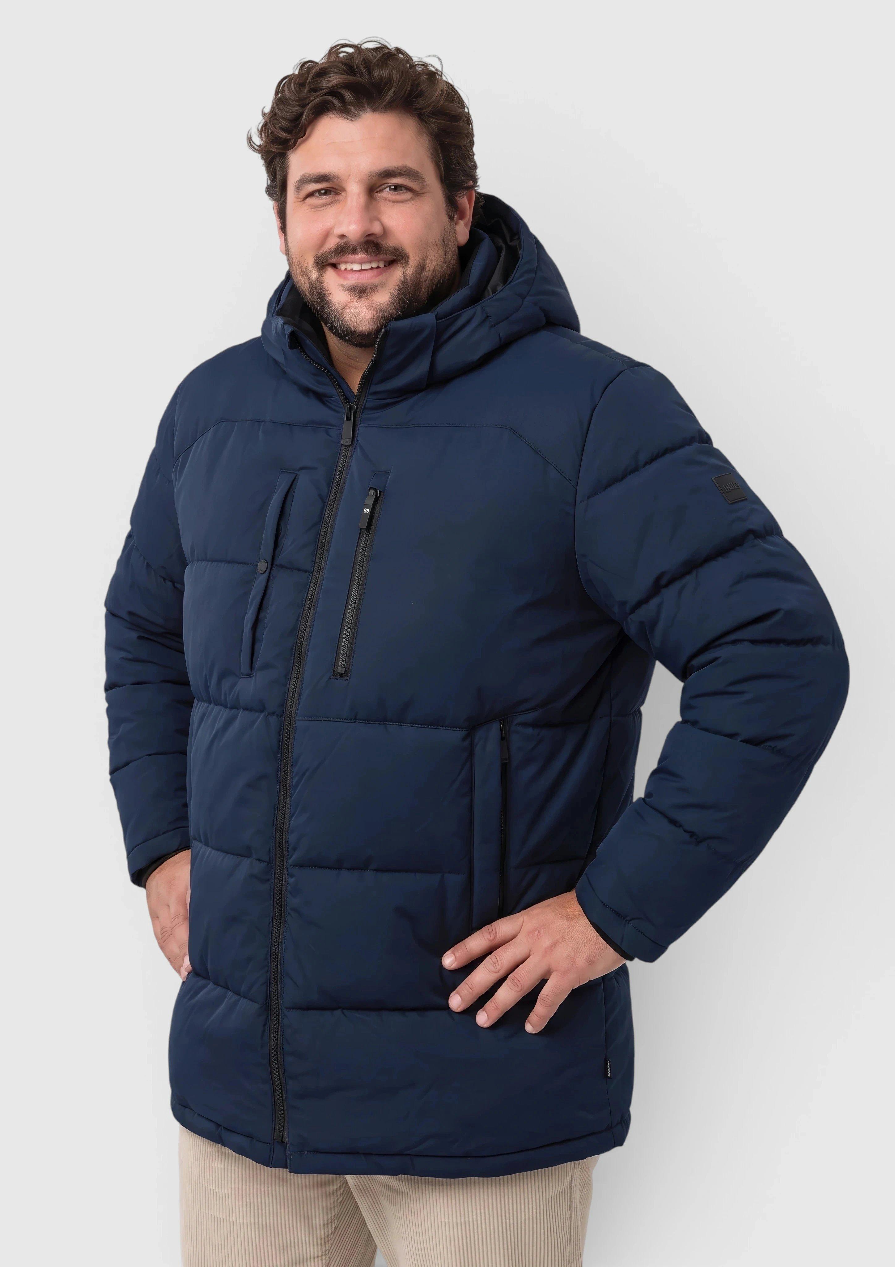 Topla puhasta jakna s snemljivo kapuco v barvi mornarsko modra od s.Oliver Men Big Sizes