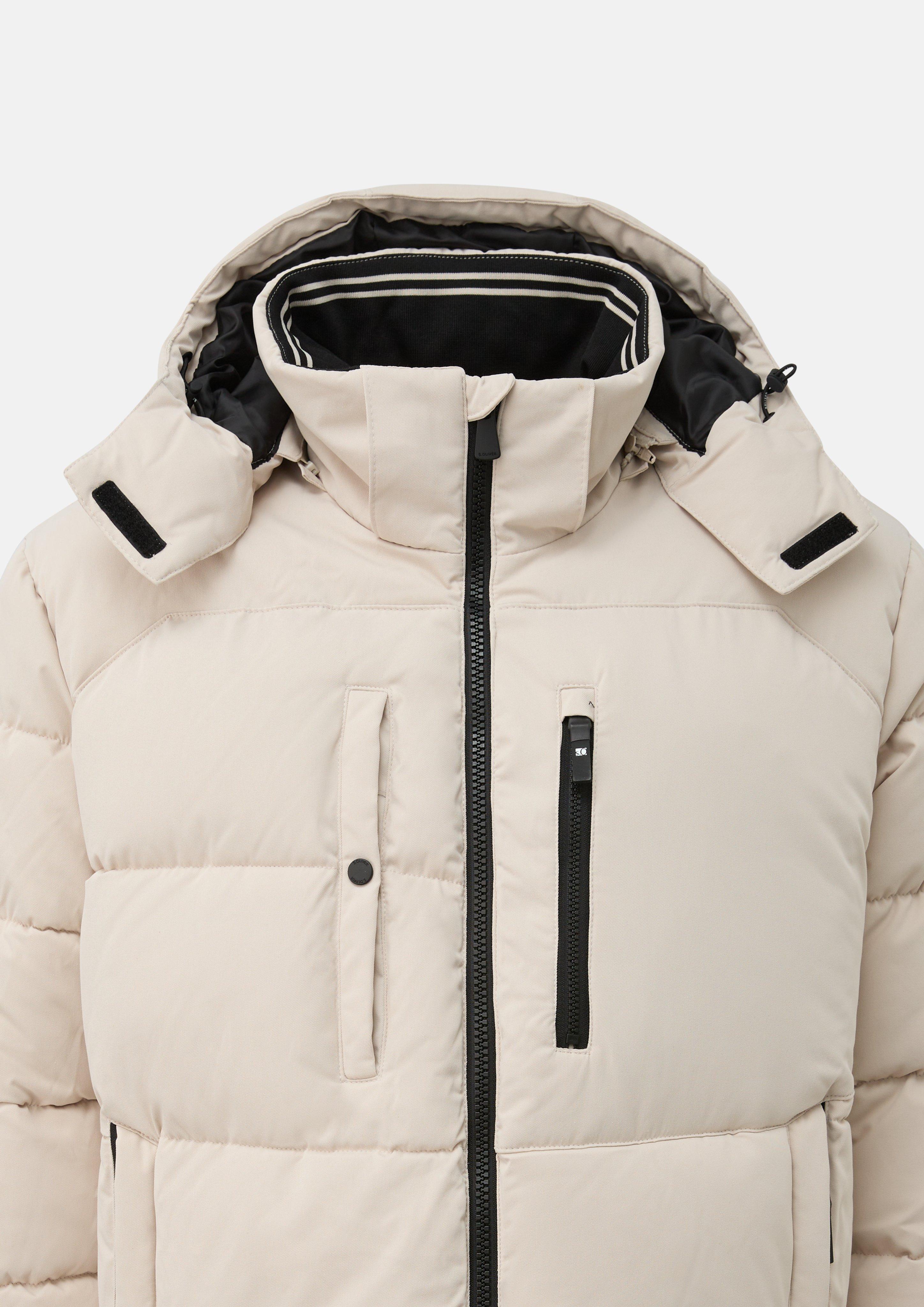 Hommes Veste matelassée chaude avec capuche amovible en beige de s.Oliver Men Big Sizes