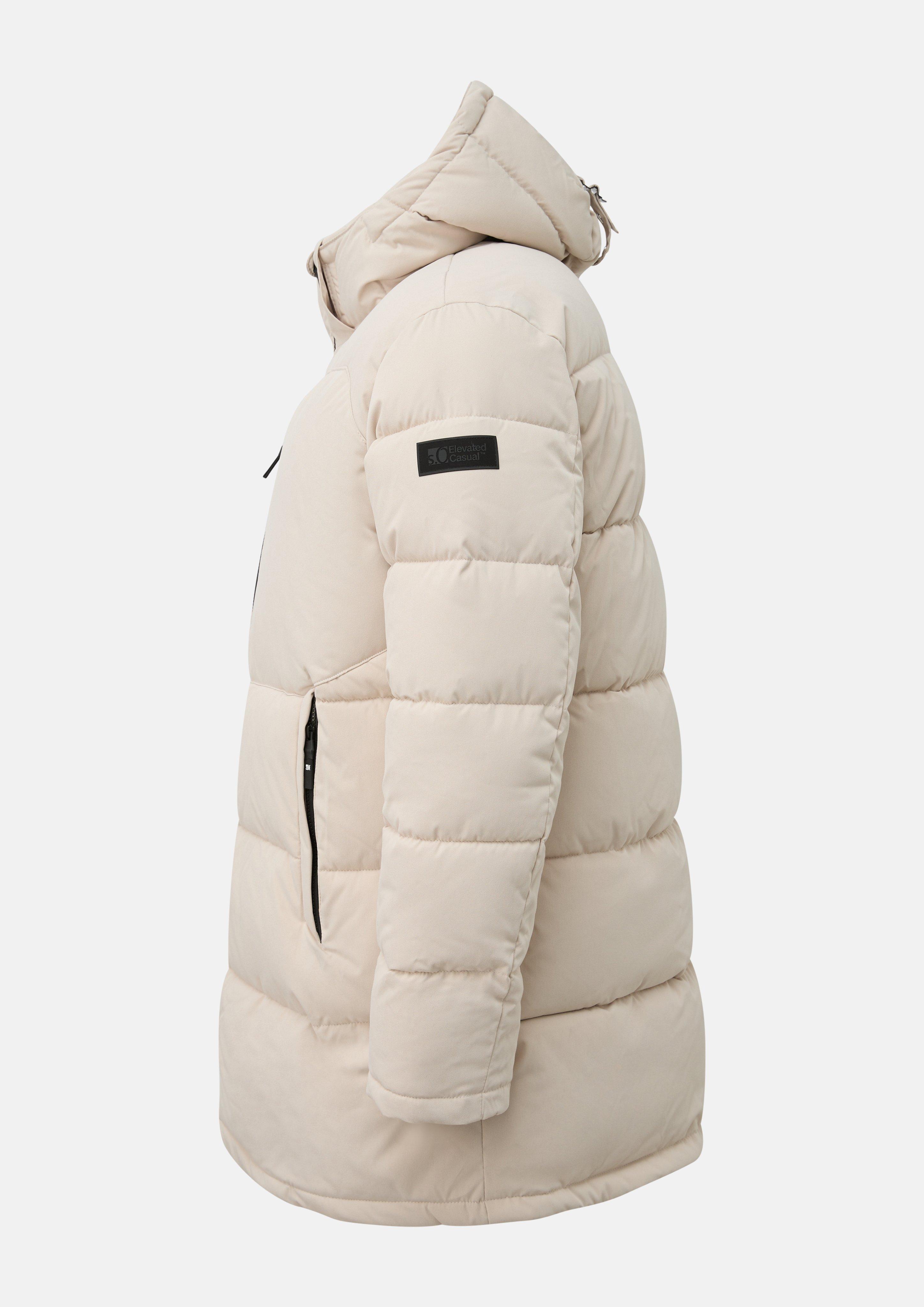 Hommes Veste matelassée chaude avec capuche amovible en beige de s.Oliver Men Big Sizes