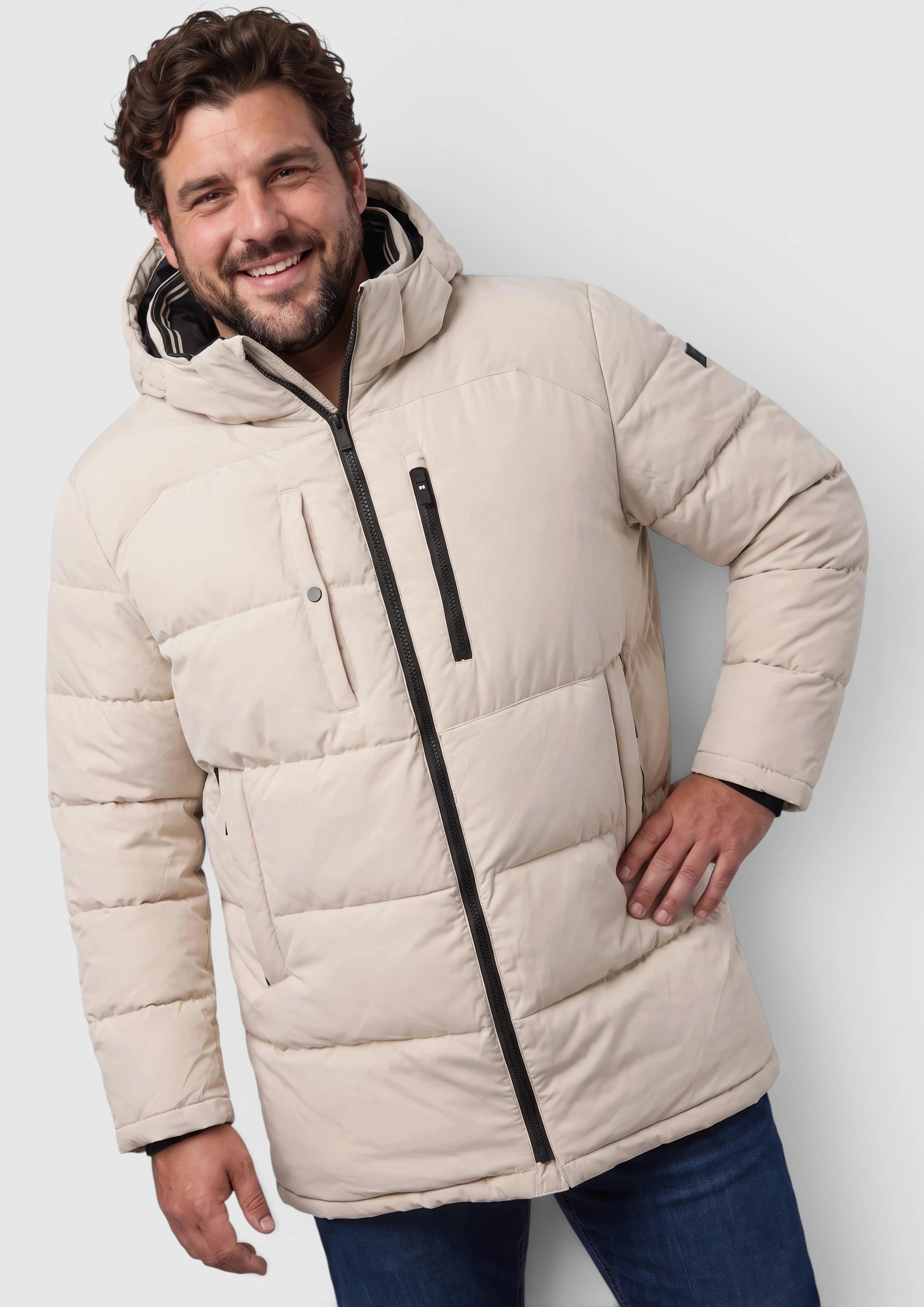 Veste matelassée chaude avec capuche amovible en beige clair de s.Oliver Men Big Sizes