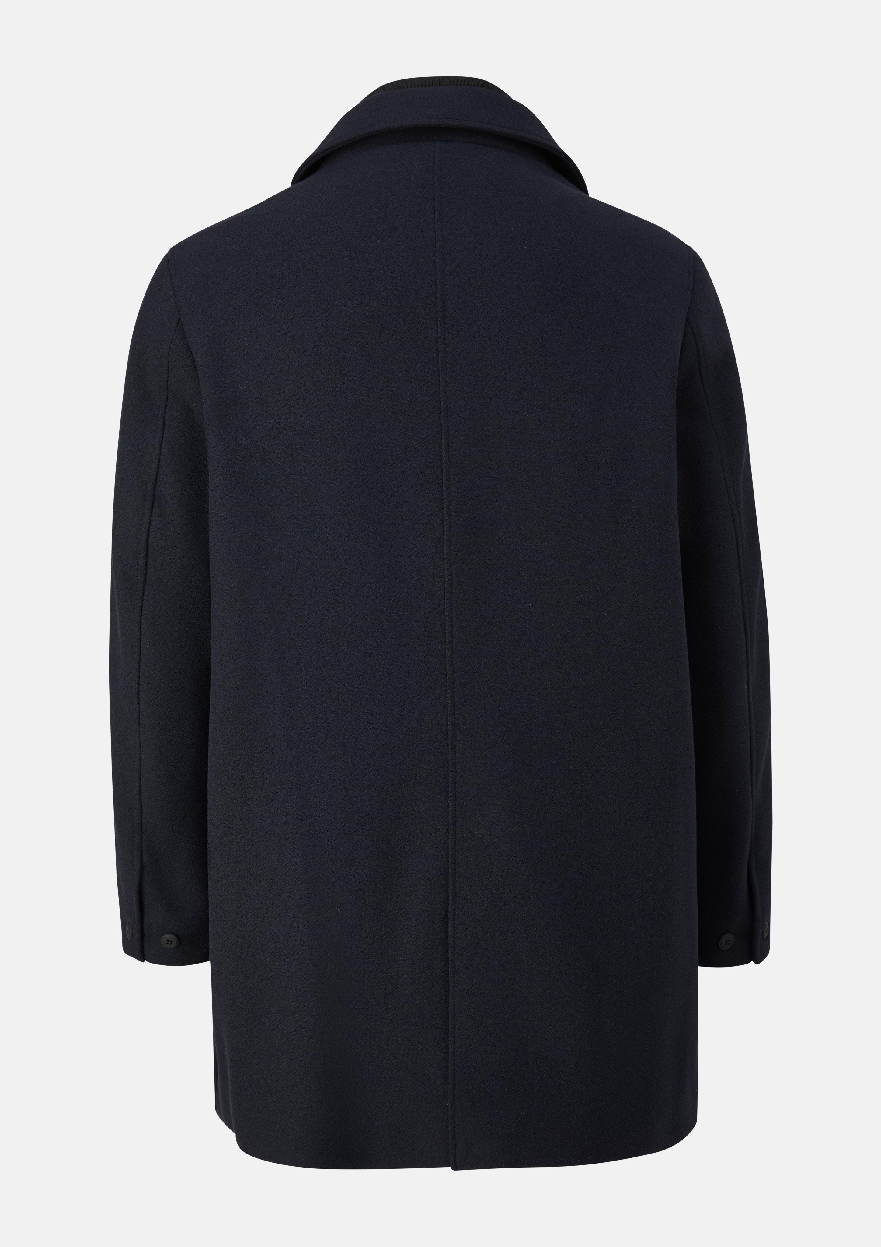 Hommes Manteau d'extérieur aspect laine avec empiècement en bleu de s.Oliver Men Big Sizes