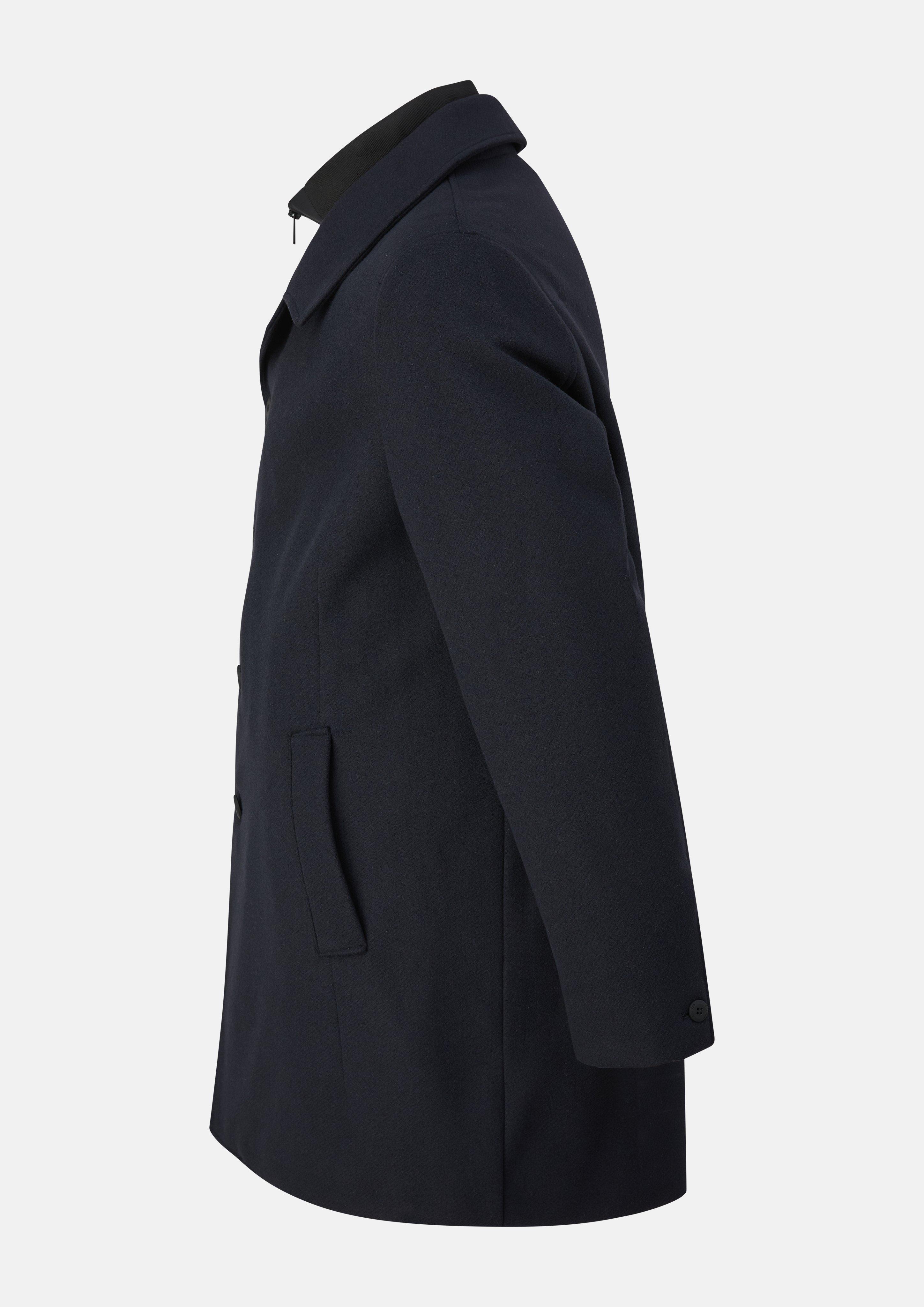 Hommes Manteau d'extérieur aspect laine avec empiècement en bleu de s.Oliver Men Big Sizes