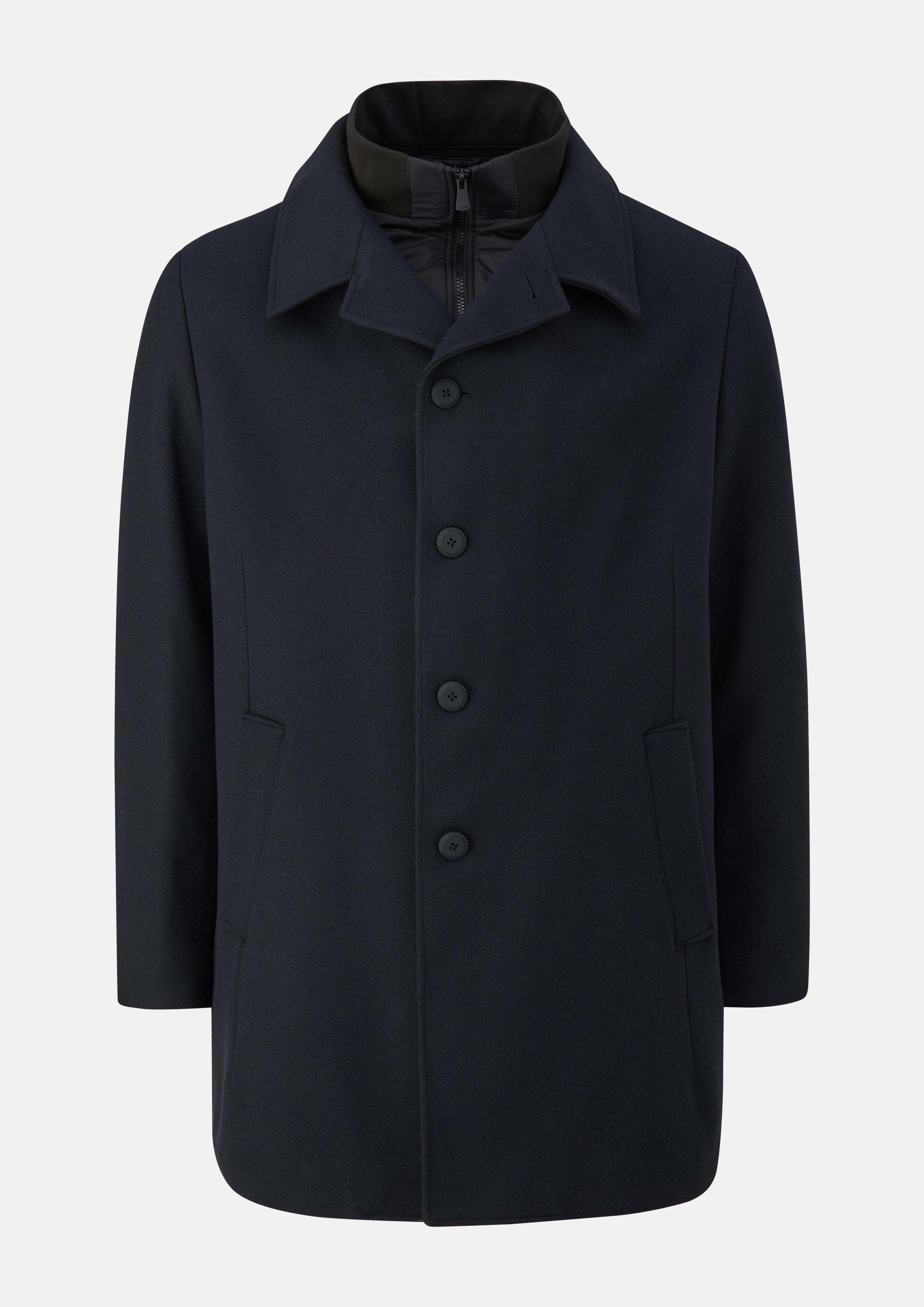 Manteau d'extérieur aspect laine avec empiècement en bleu marine de s.Oliver Men Big Sizes