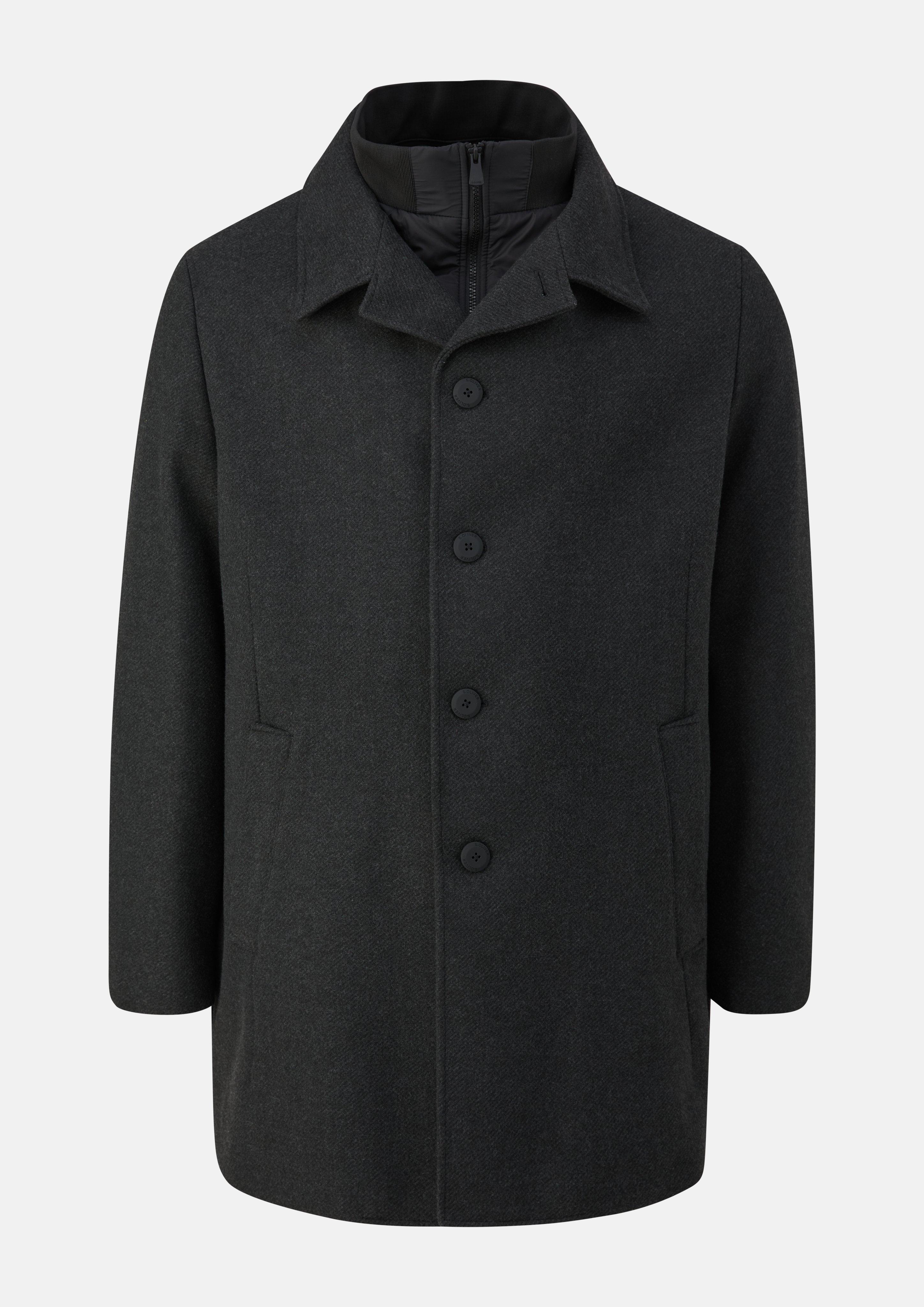 Hommes Manteau d'extérieur aspect laine avec empiècement en gris de s.Oliver Men Big Sizes