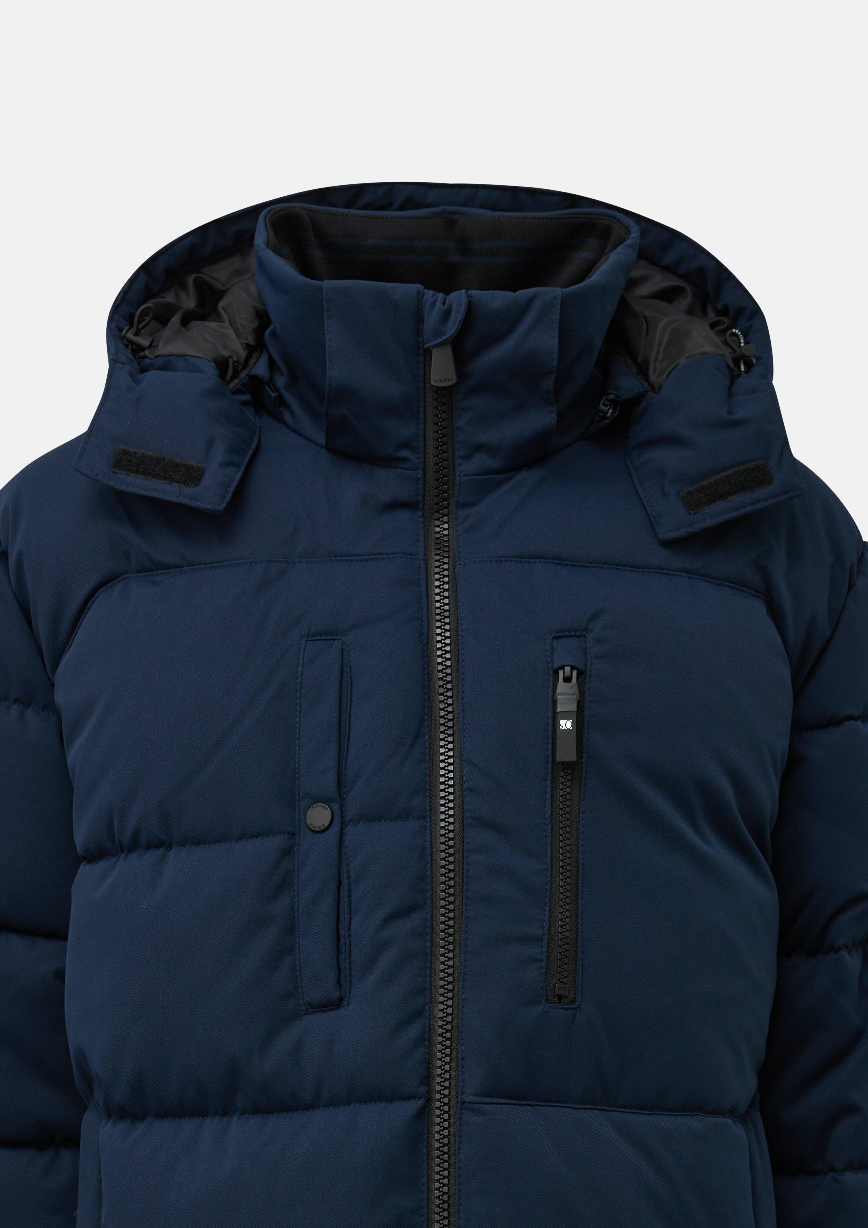 Hommes Veste matelassée chaude avec capuche amovible en bleu de s.Oliver Men Tall Sizes