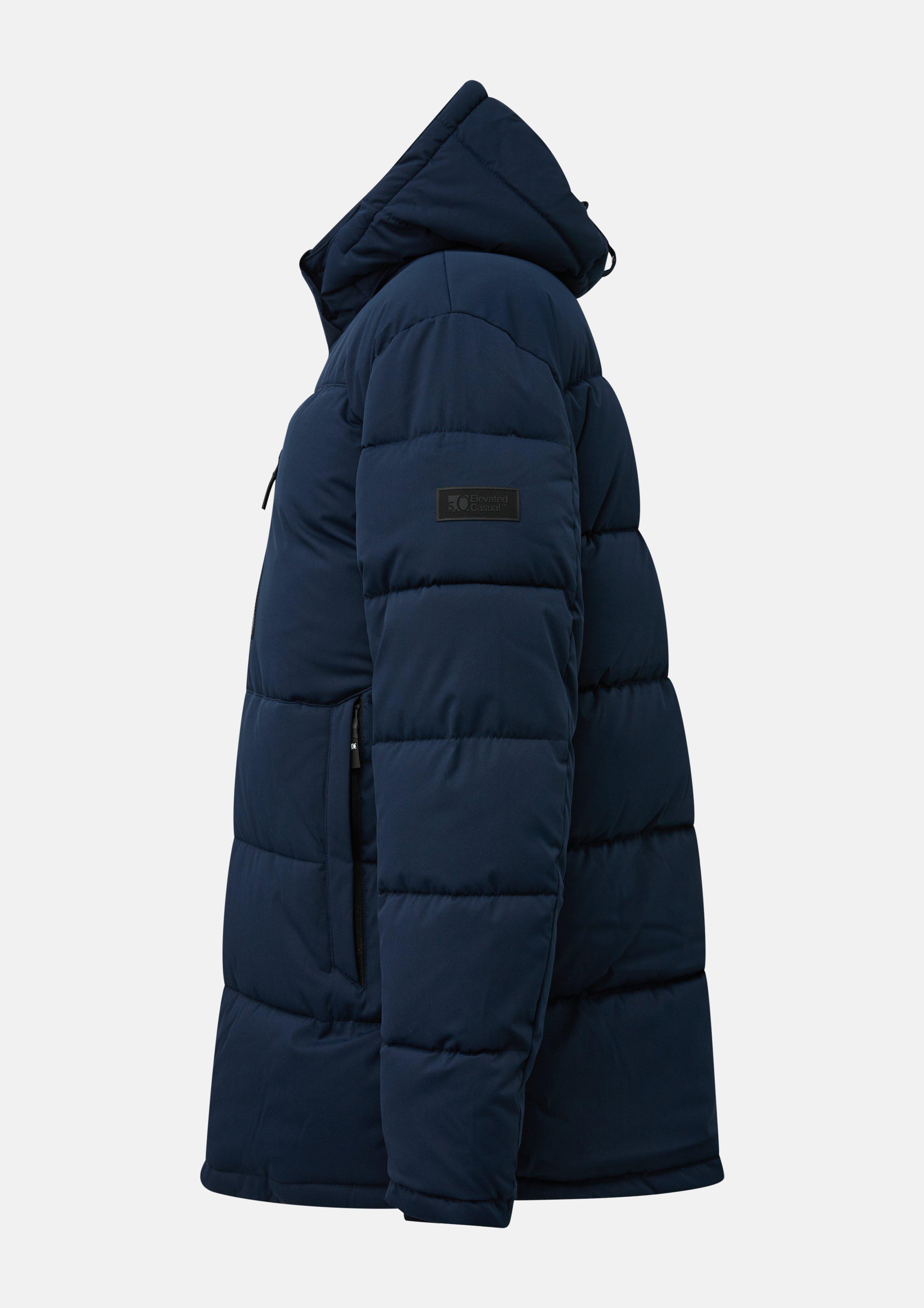 Hommes Veste matelassée chaude avec capuche amovible en bleu de s.Oliver Men Tall Sizes