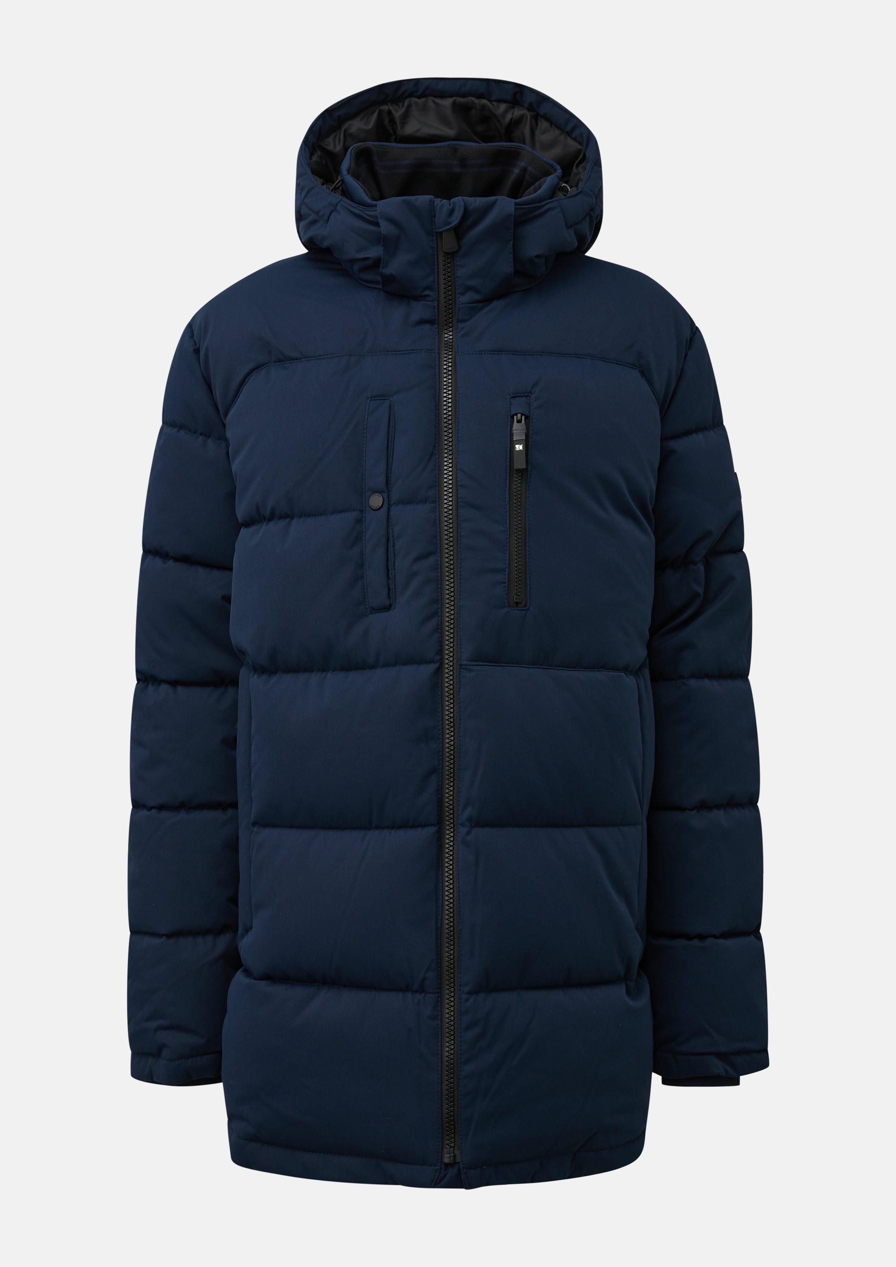 Hommes Veste matelassée chaude avec capuche amovible en bleu de s.Oliver Men Tall Sizes