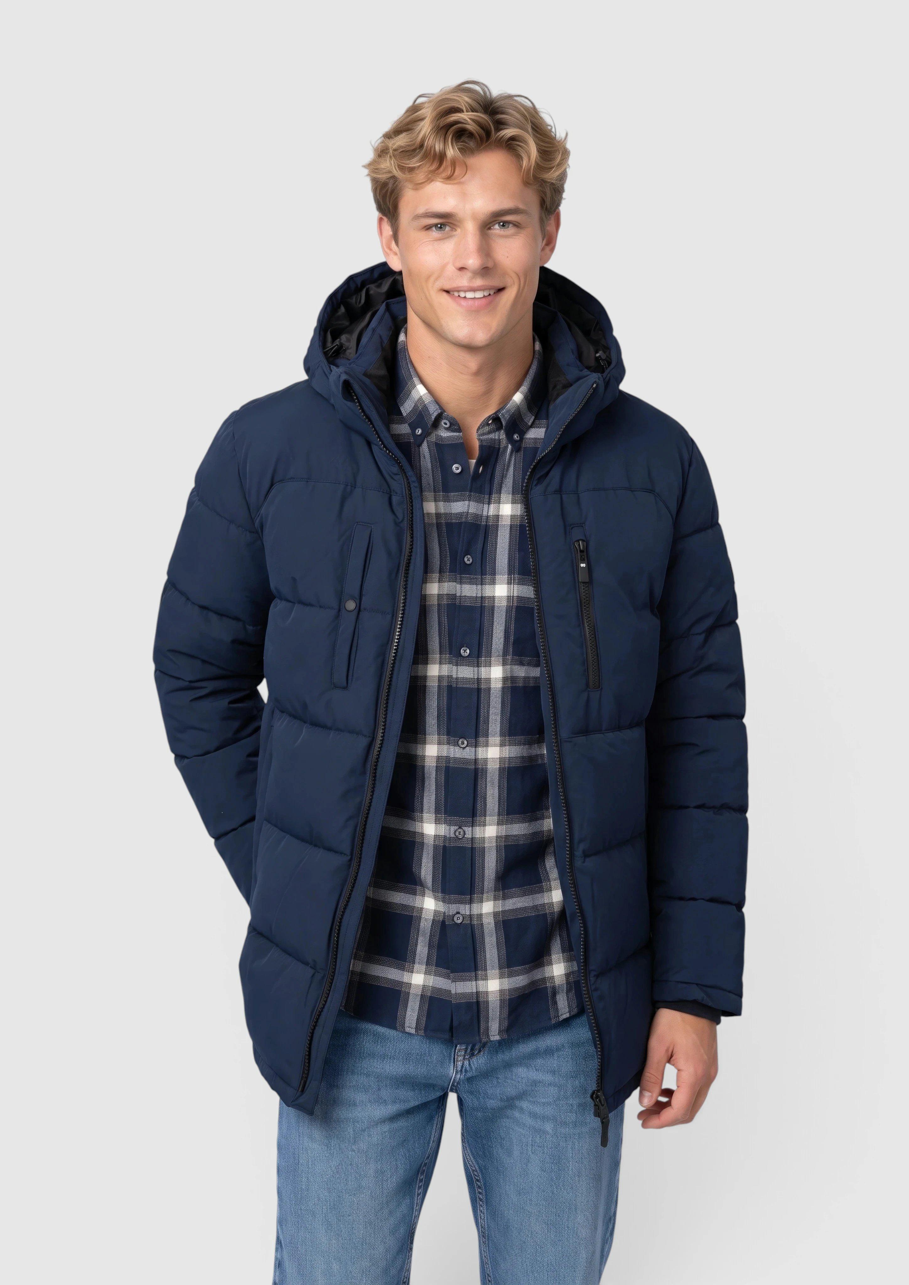 Veste matelassée chaude avec capuche amovible en bleu marine de s.Oliver Men Tall Sizes