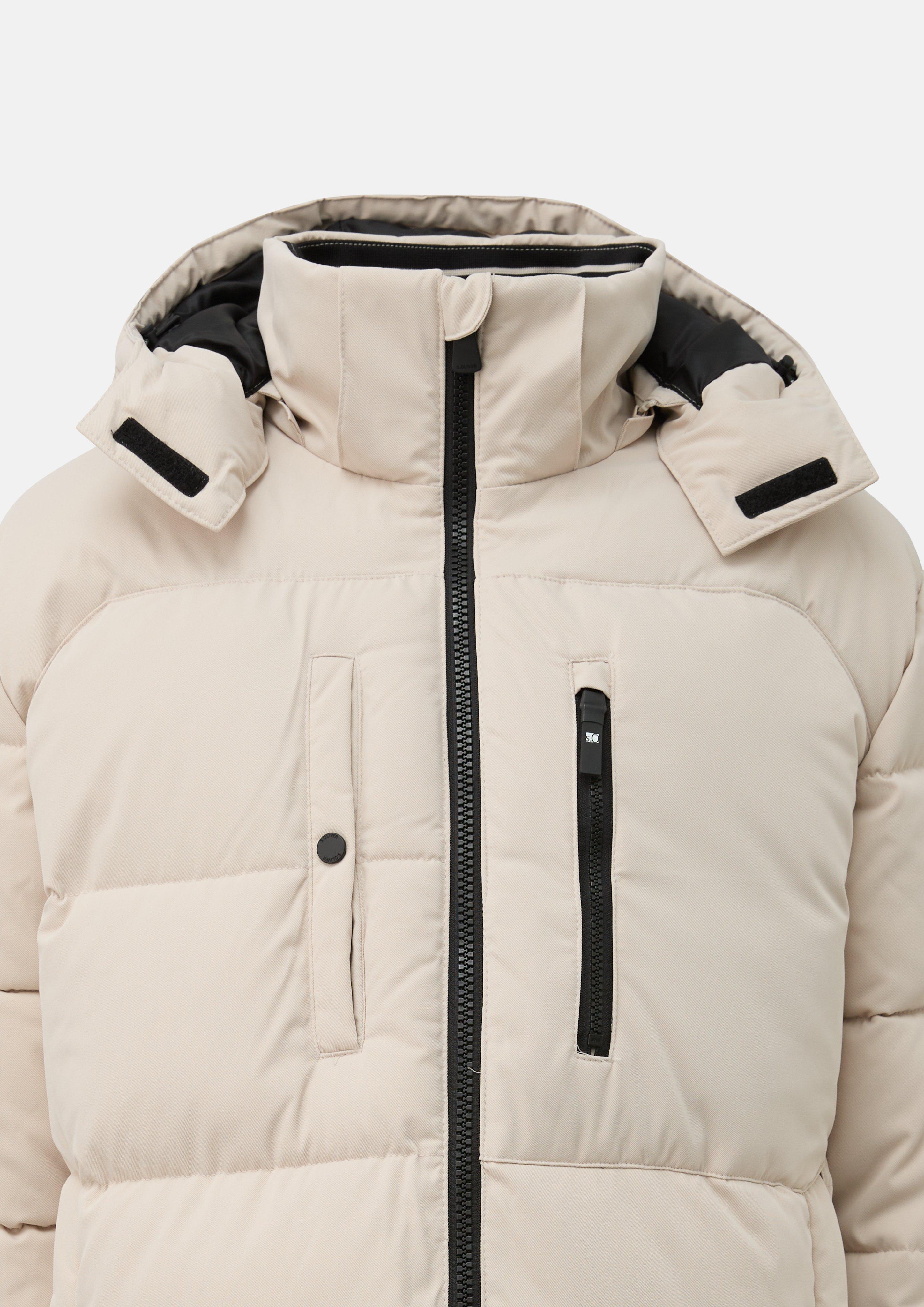 Mężczyźni Ocieplana kurtka puffer z odpinanym kapturem w kolorze beżowy od s.Oliver Men Tall Sizes