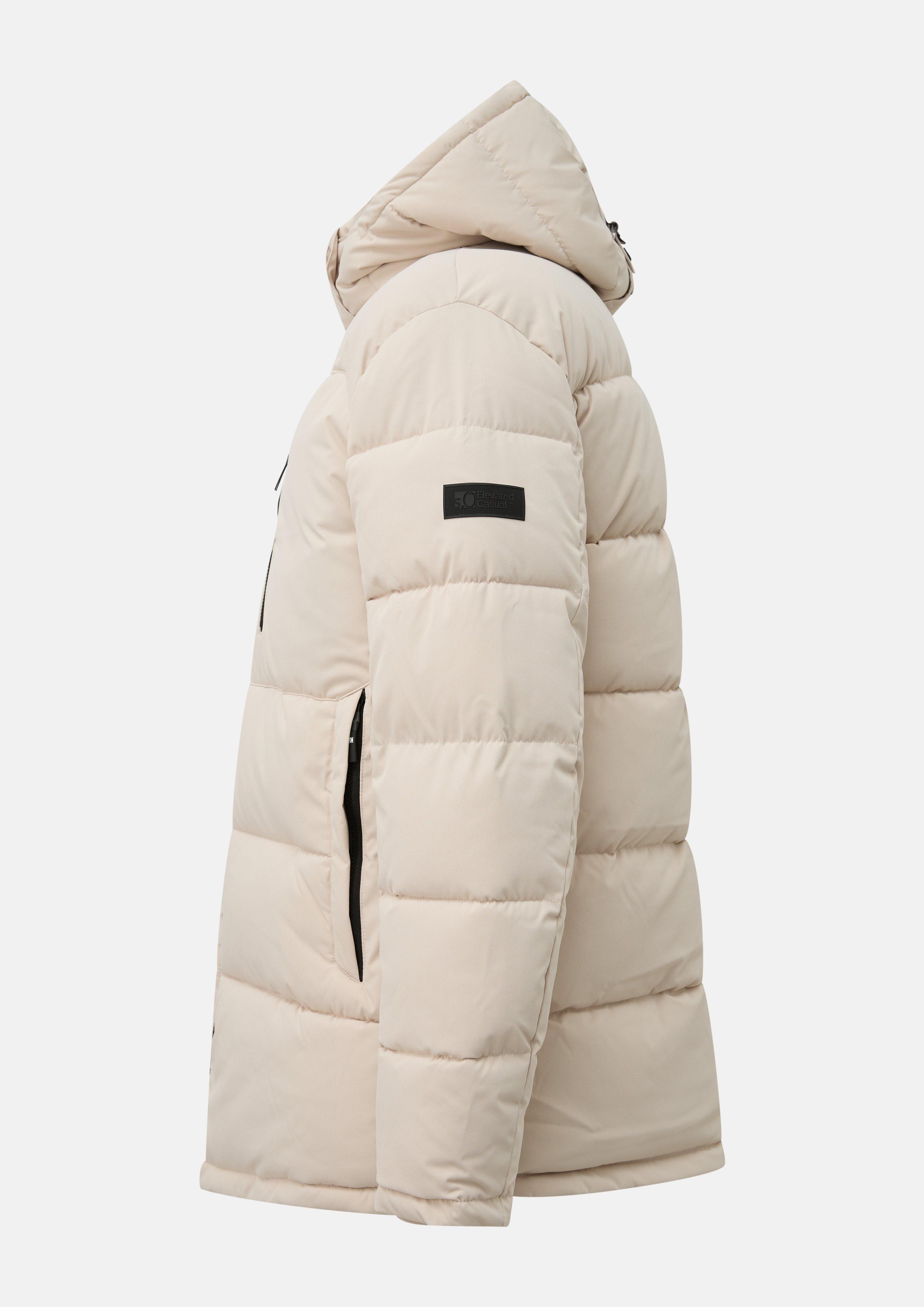 Mężczyźni Ocieplana kurtka puffer z odpinanym kapturem w kolorze beżowy od s.Oliver Men Tall Sizes