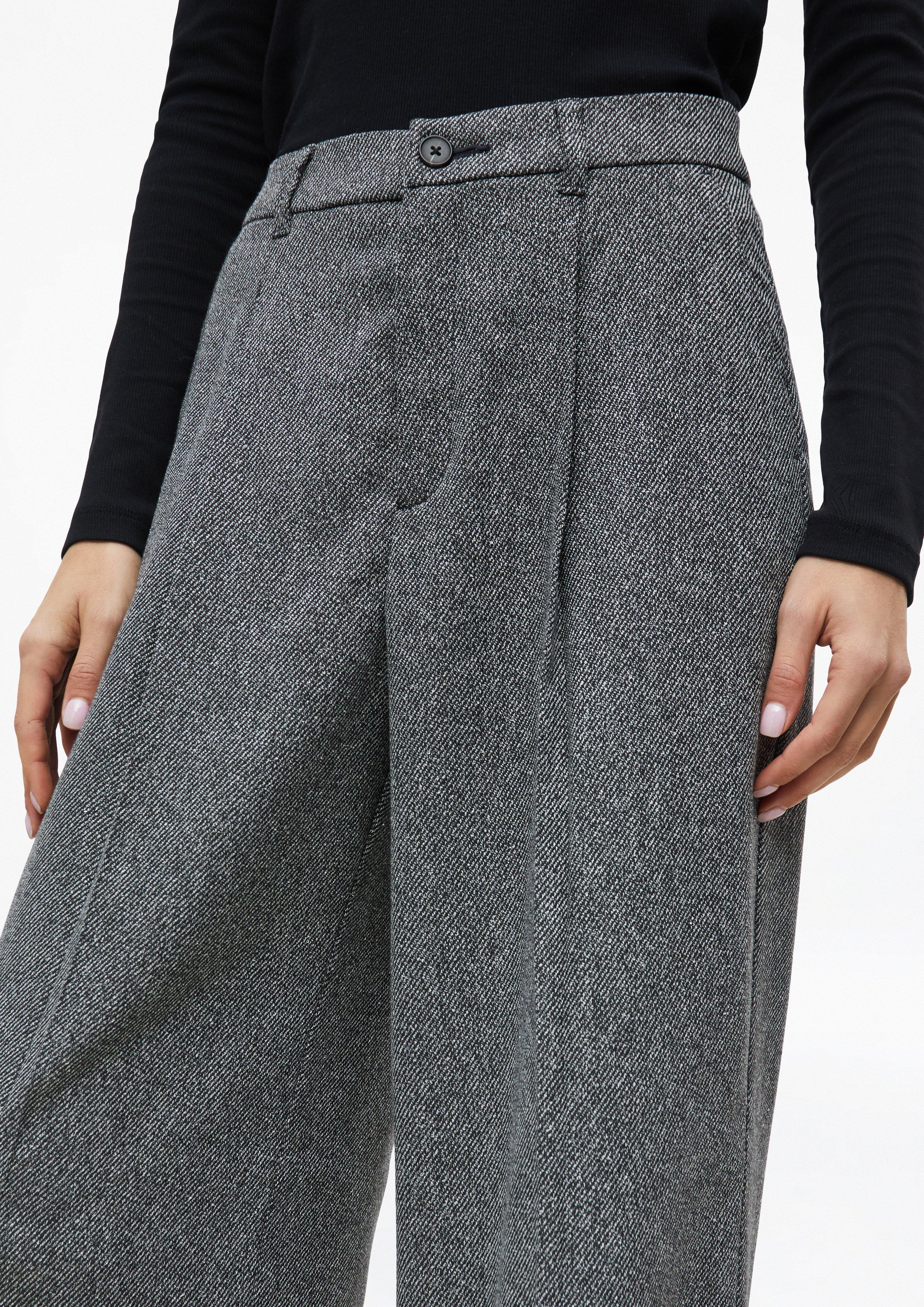 Women Pleated pants with adjustable hem in grey by s.Oliver