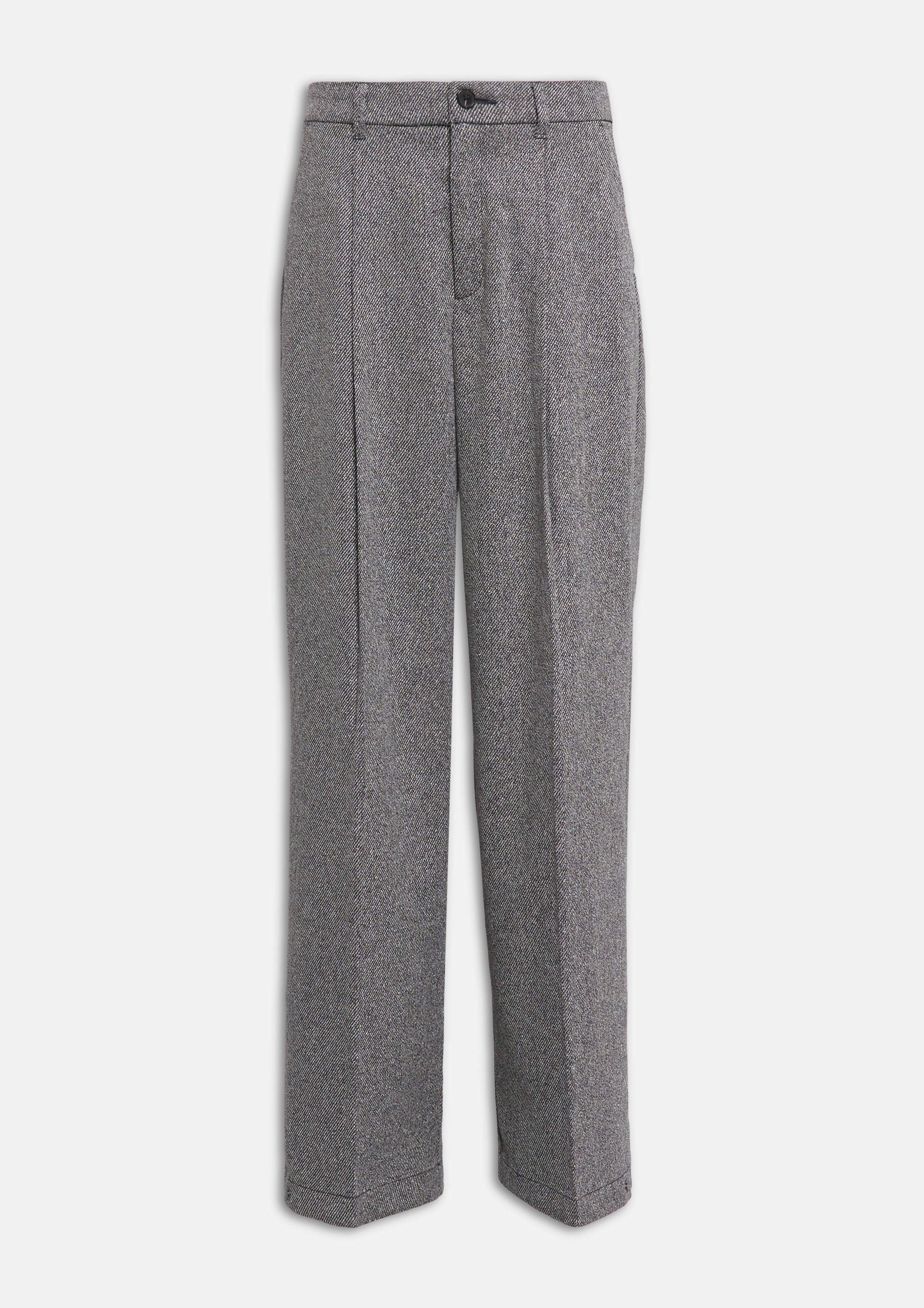 Women Pleated pants with adjustable hem in grey by s.Oliver
