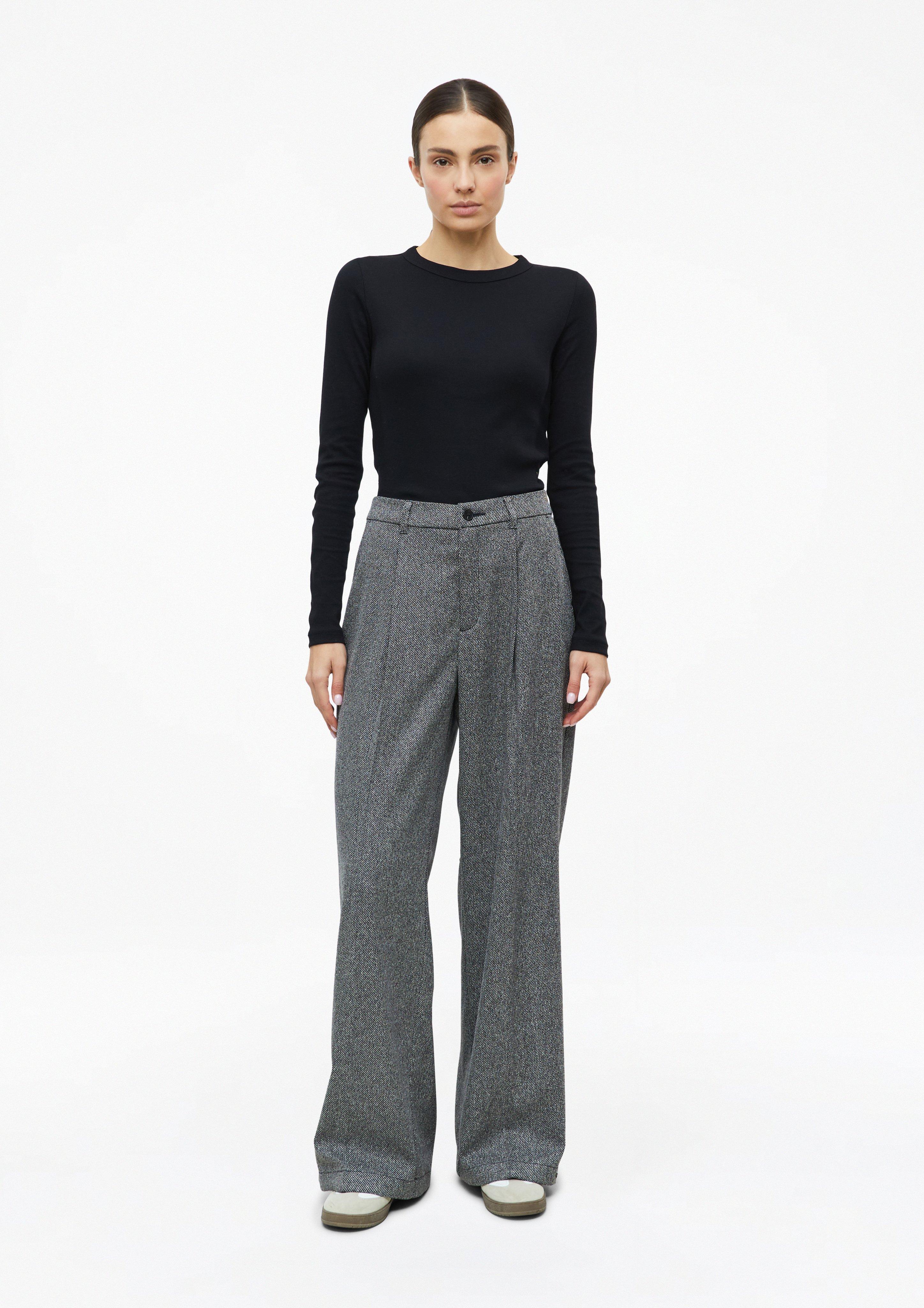 Bundfaltenhose mit verstellbarem Saum in Farbe graphit von s.Oliver