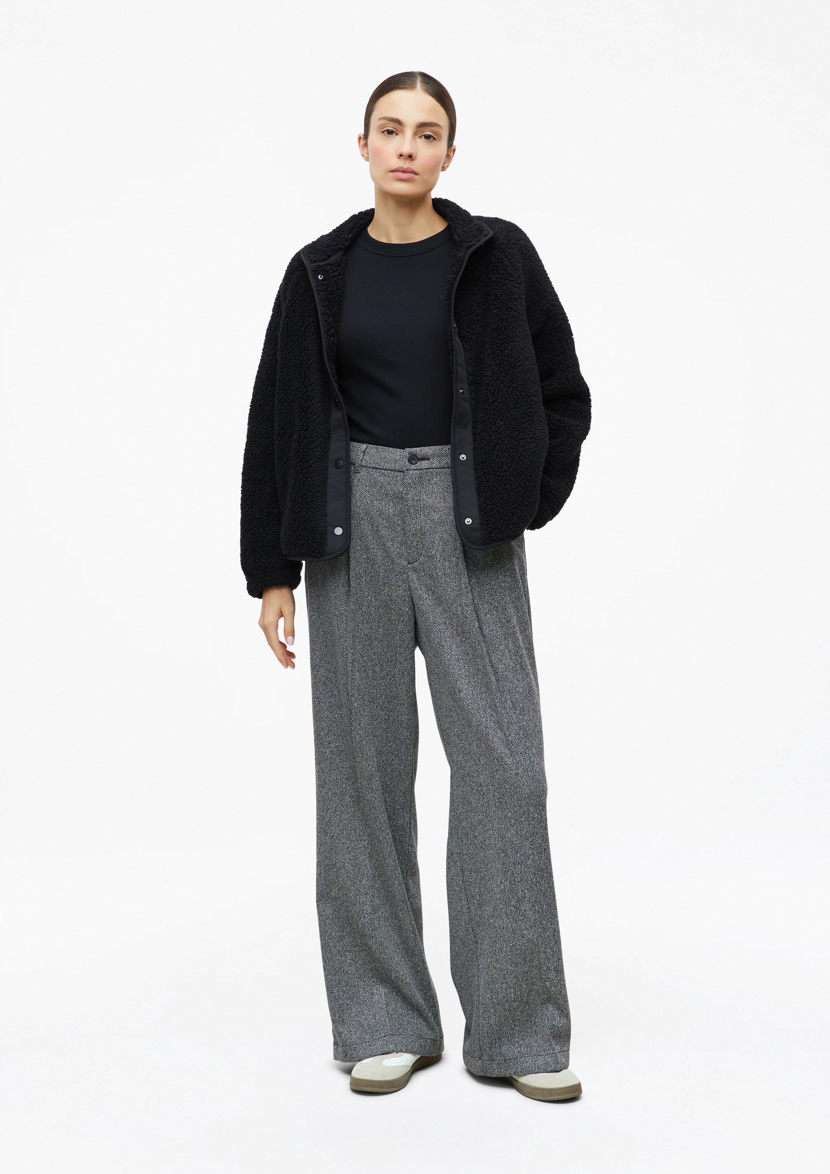 Women Pleated pants with adjustable hem in grey by s.Oliver