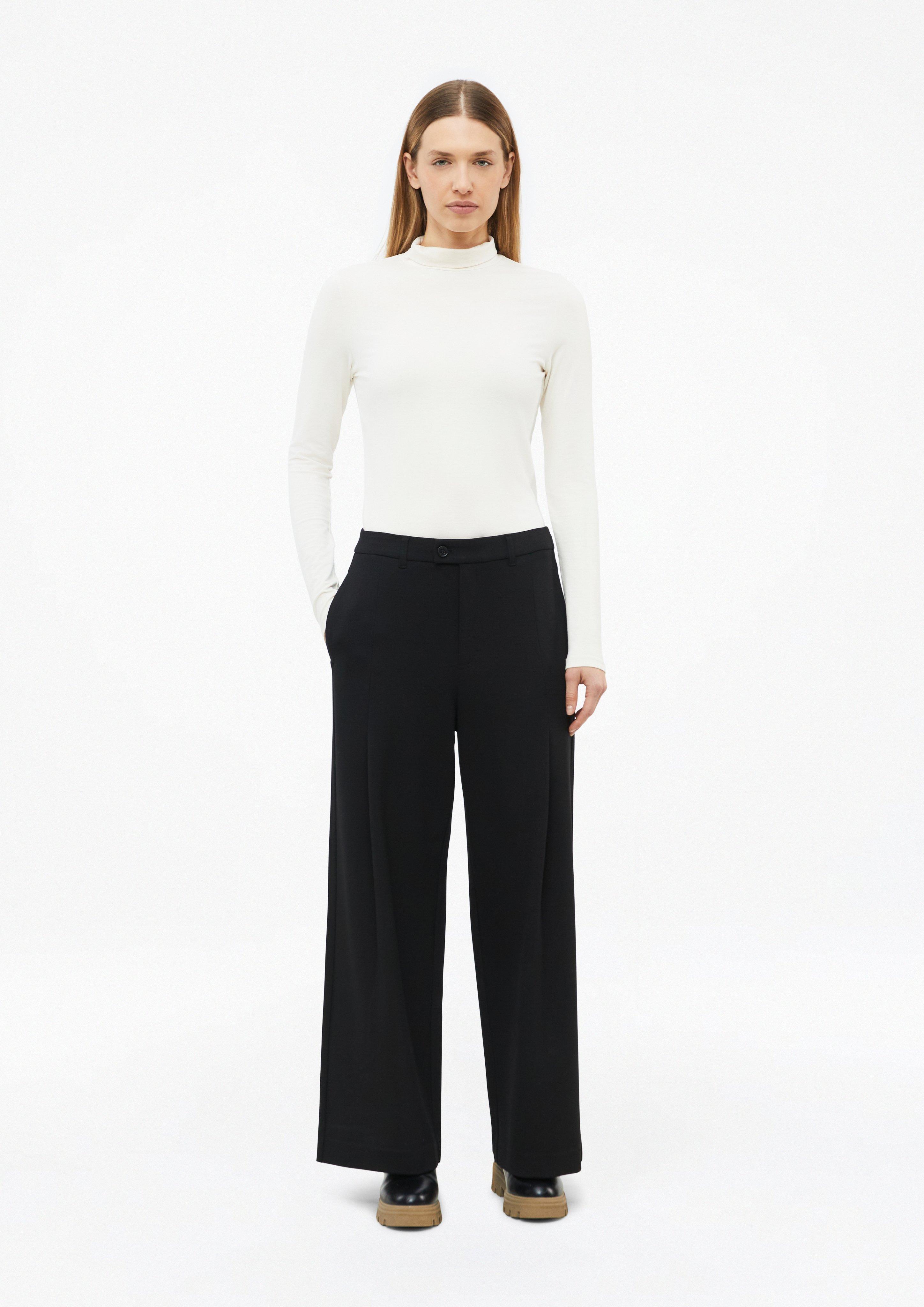Bundfaltenhose aus Interlock in Farbe schwarz von s.Oliver
