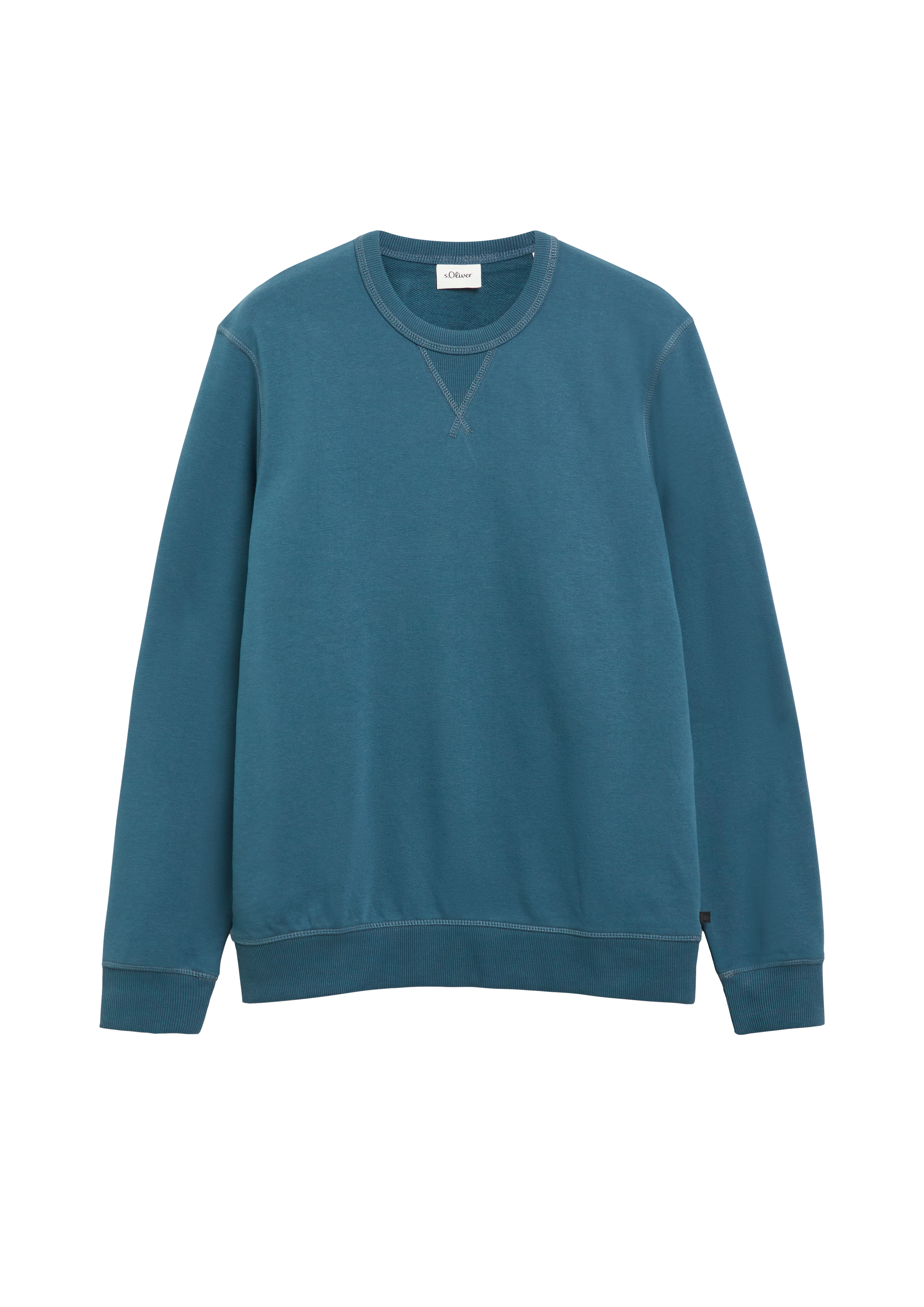Sweatshirt met driehoekig inzetstuk en geribde boorden