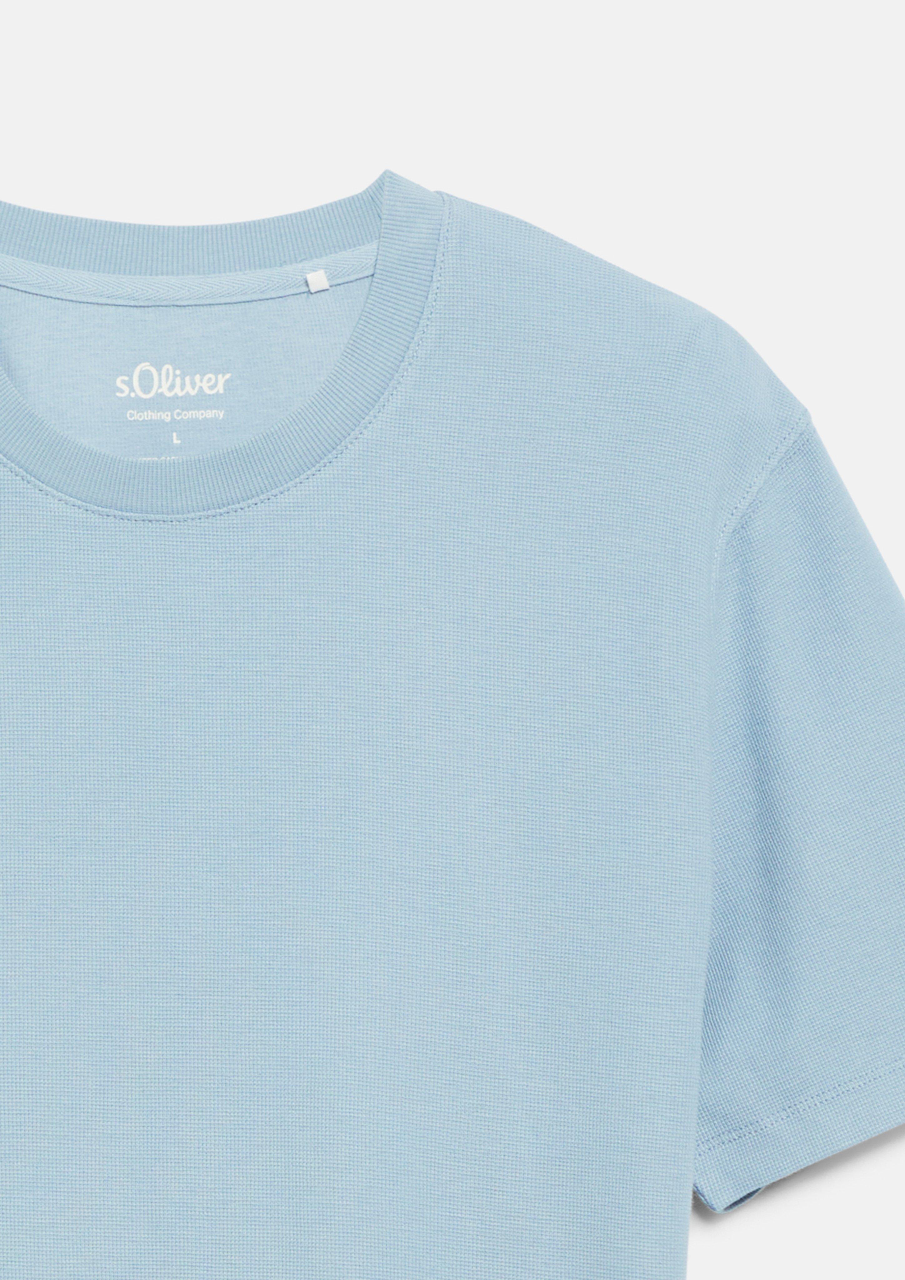 Hommes T-shirt en jersey gaufré 100 % coton en bleu de s.Oliver
