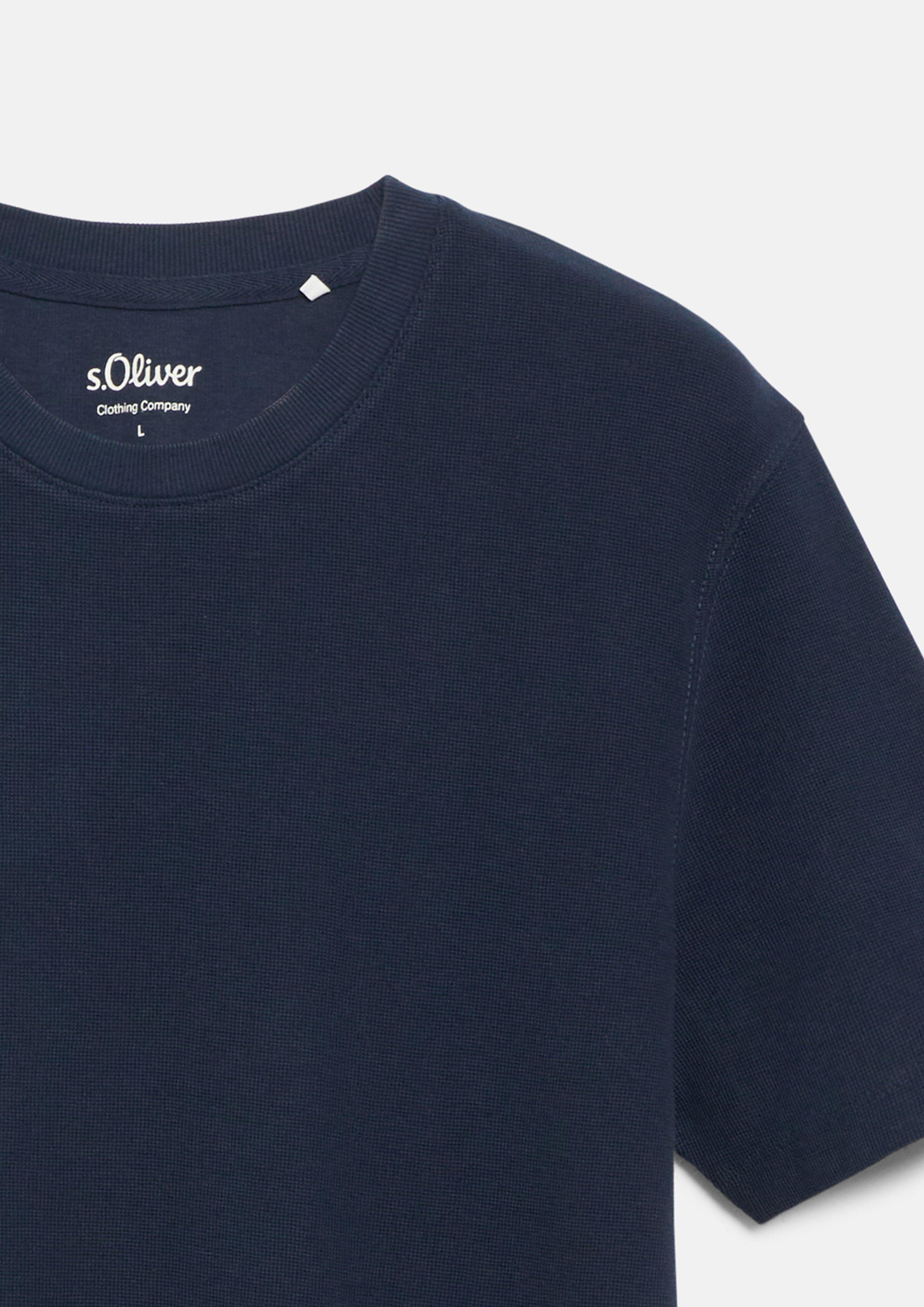 Hommes T-shirt en jersey gaufré 100 % coton en bleu de s.Oliver