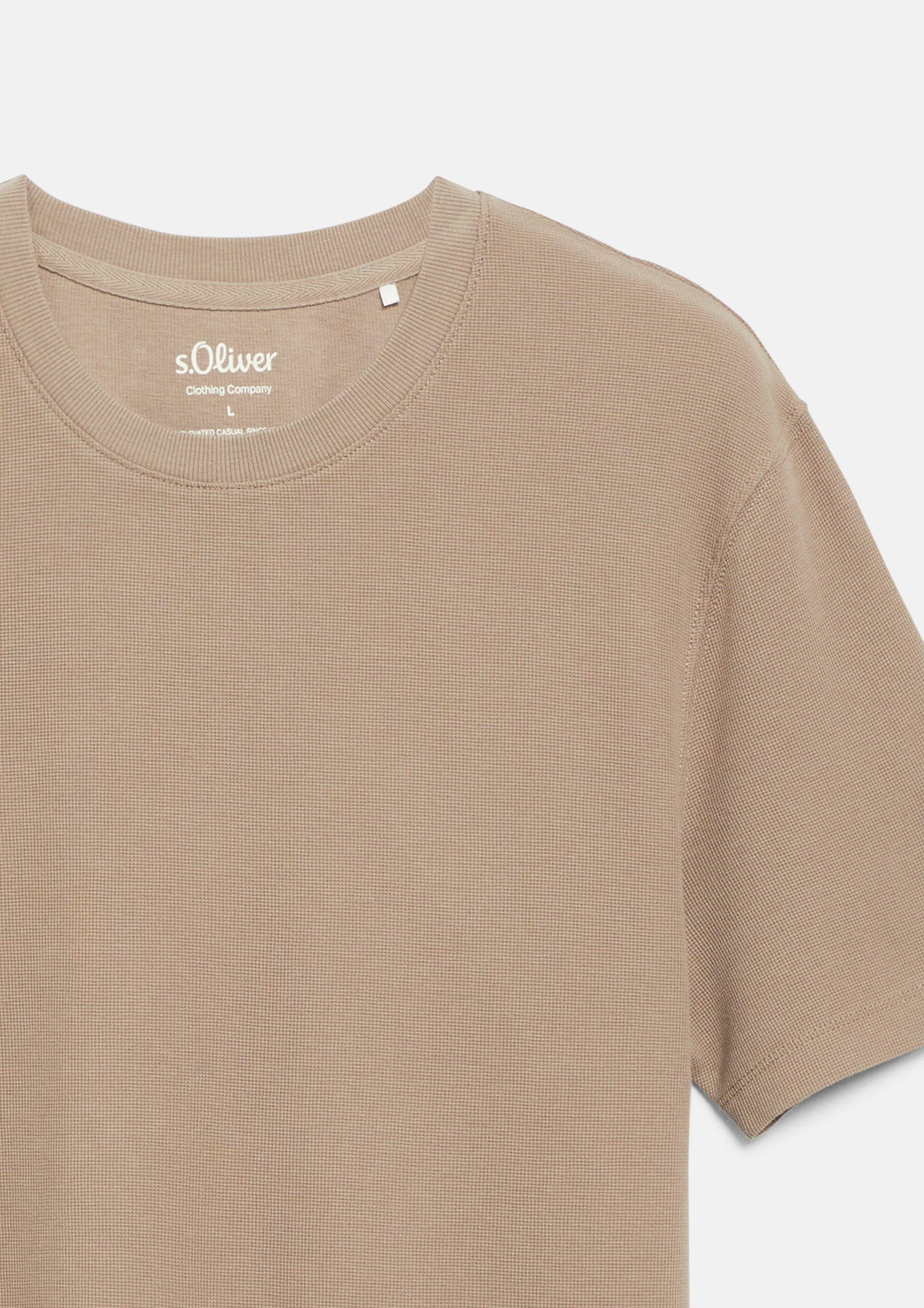 Hommes T-shirt en jersey gaufré 100 % coton en brun de s.Oliver