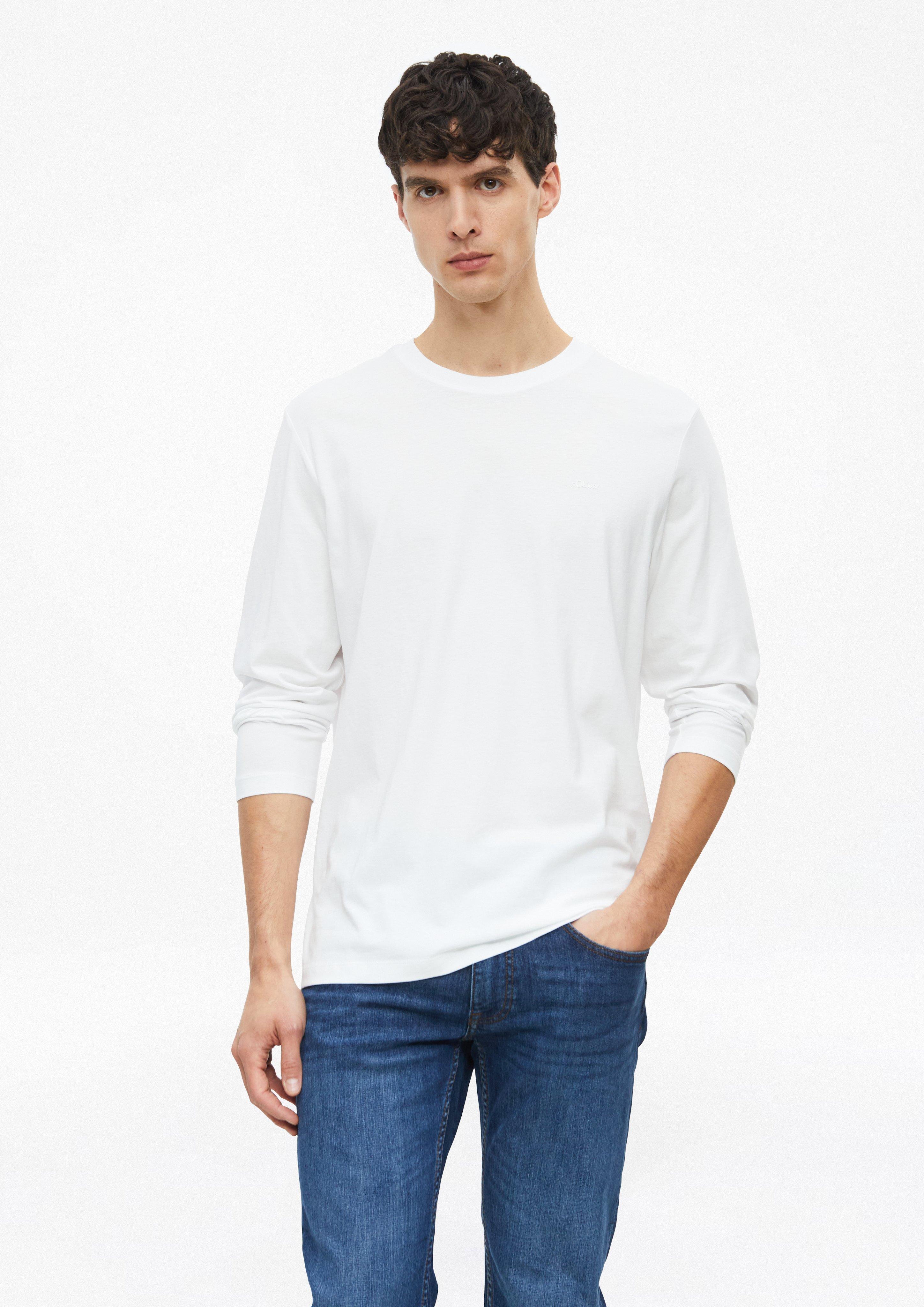 Katoenen shirt met lange mouwen en logo