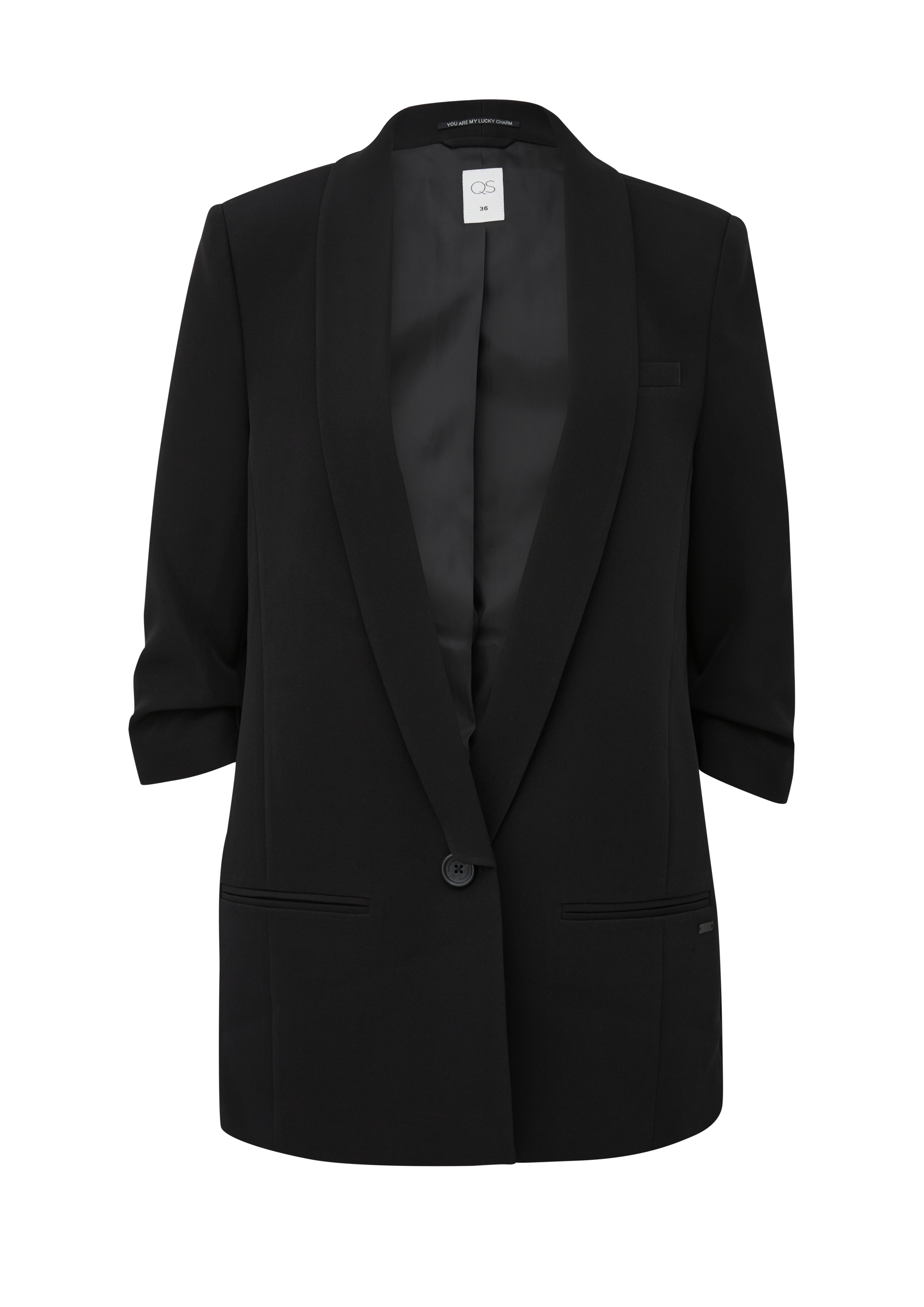 Blazer met gerimpelde driekwartmouwen