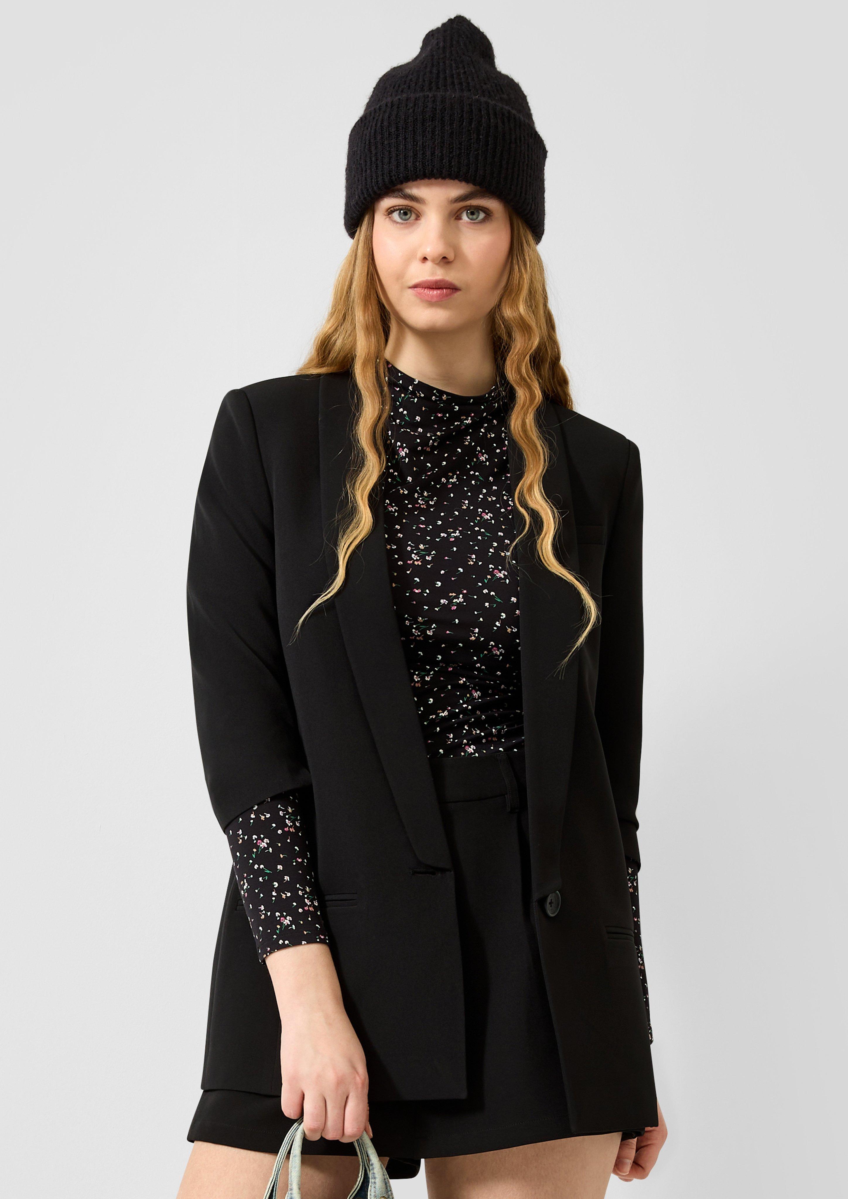 Blazer mit gerafftem Dreiviertelarm in Farbe schwarz von QS