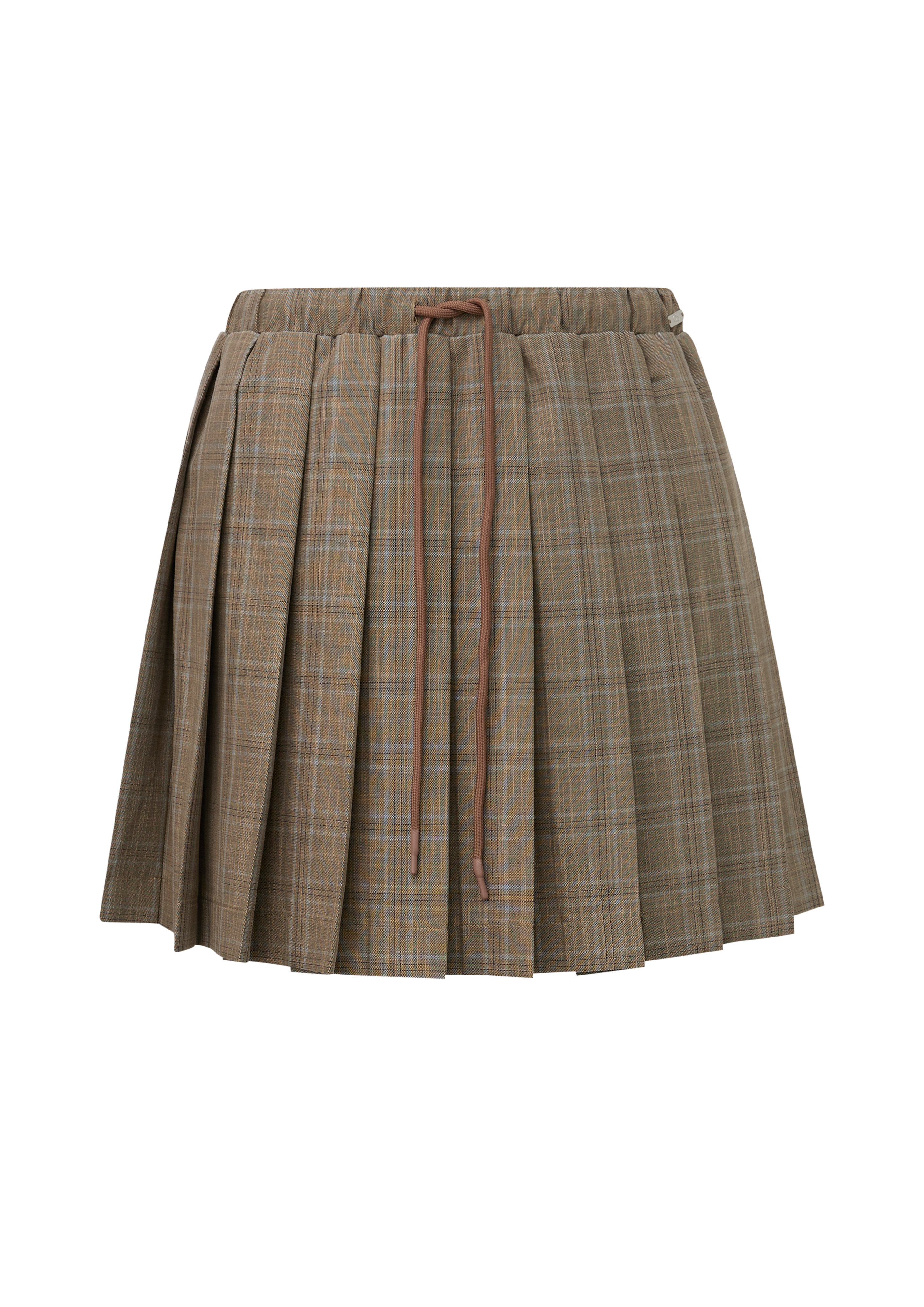 Geruite rokbroek met plooien