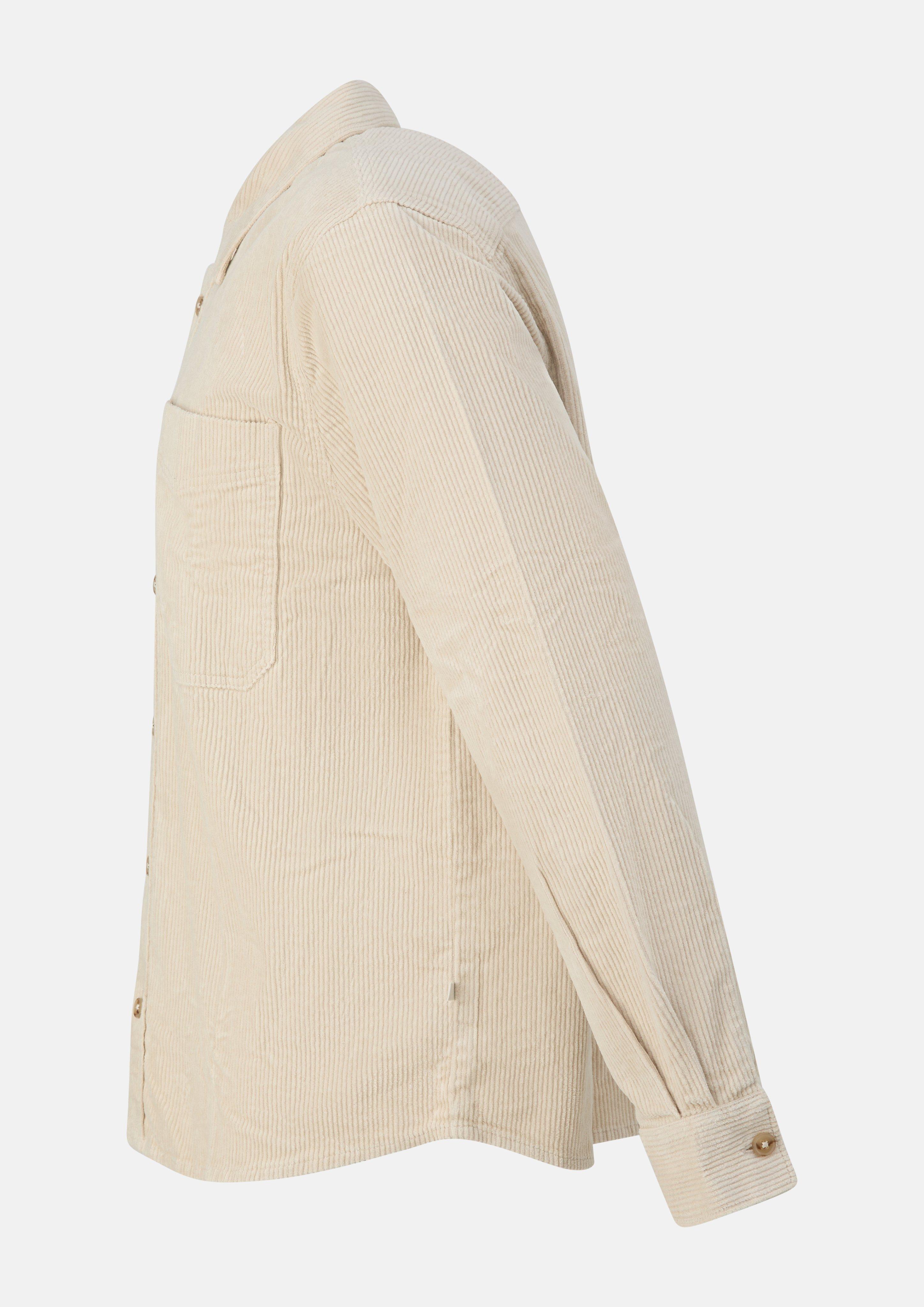 Hommes Surchemise décontractée en velours côtelé et coton stretch en beige de s.Oliver