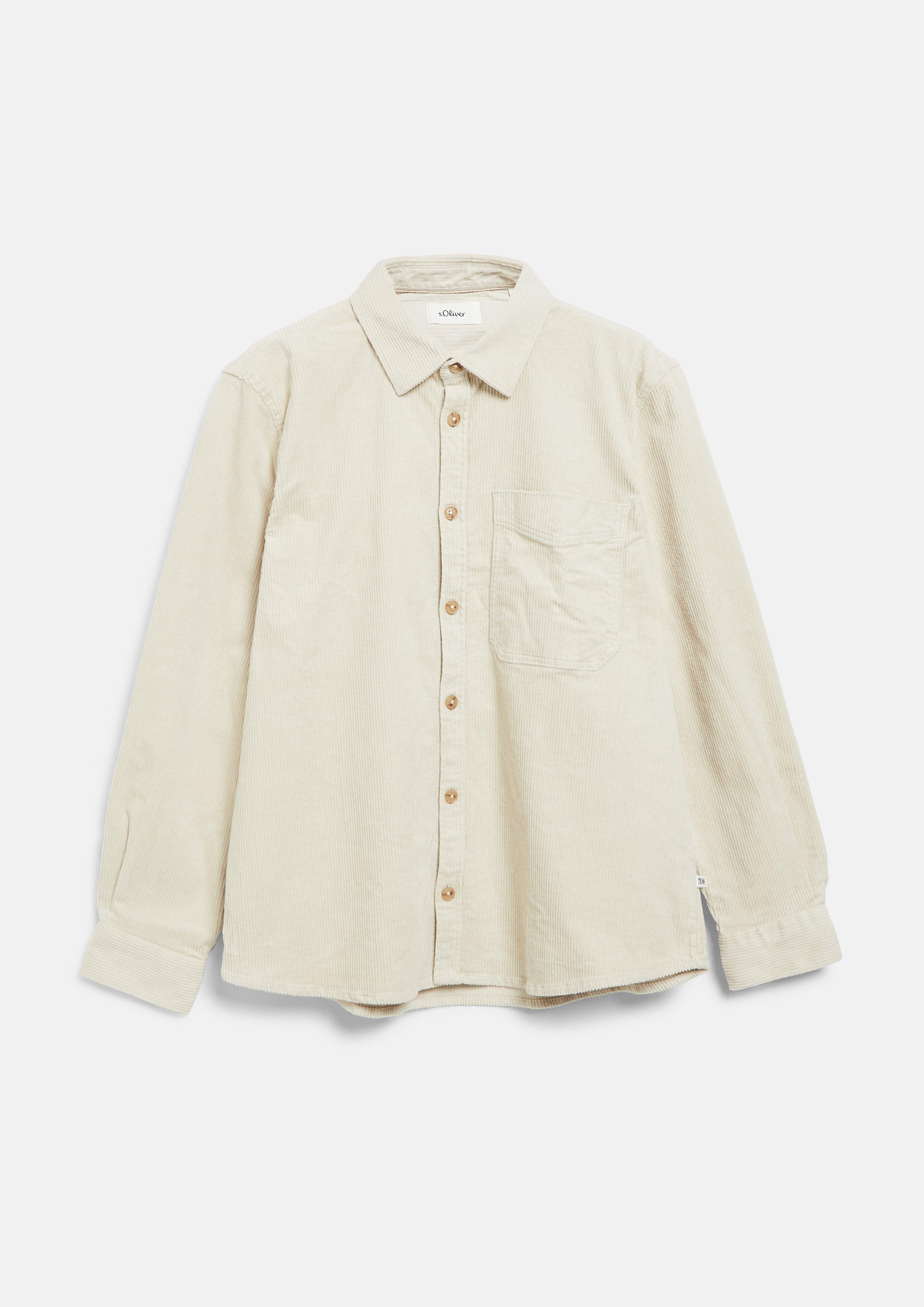 Hommes Surchemise décontractée en velours côtelé et coton stretch en beige de s.Oliver