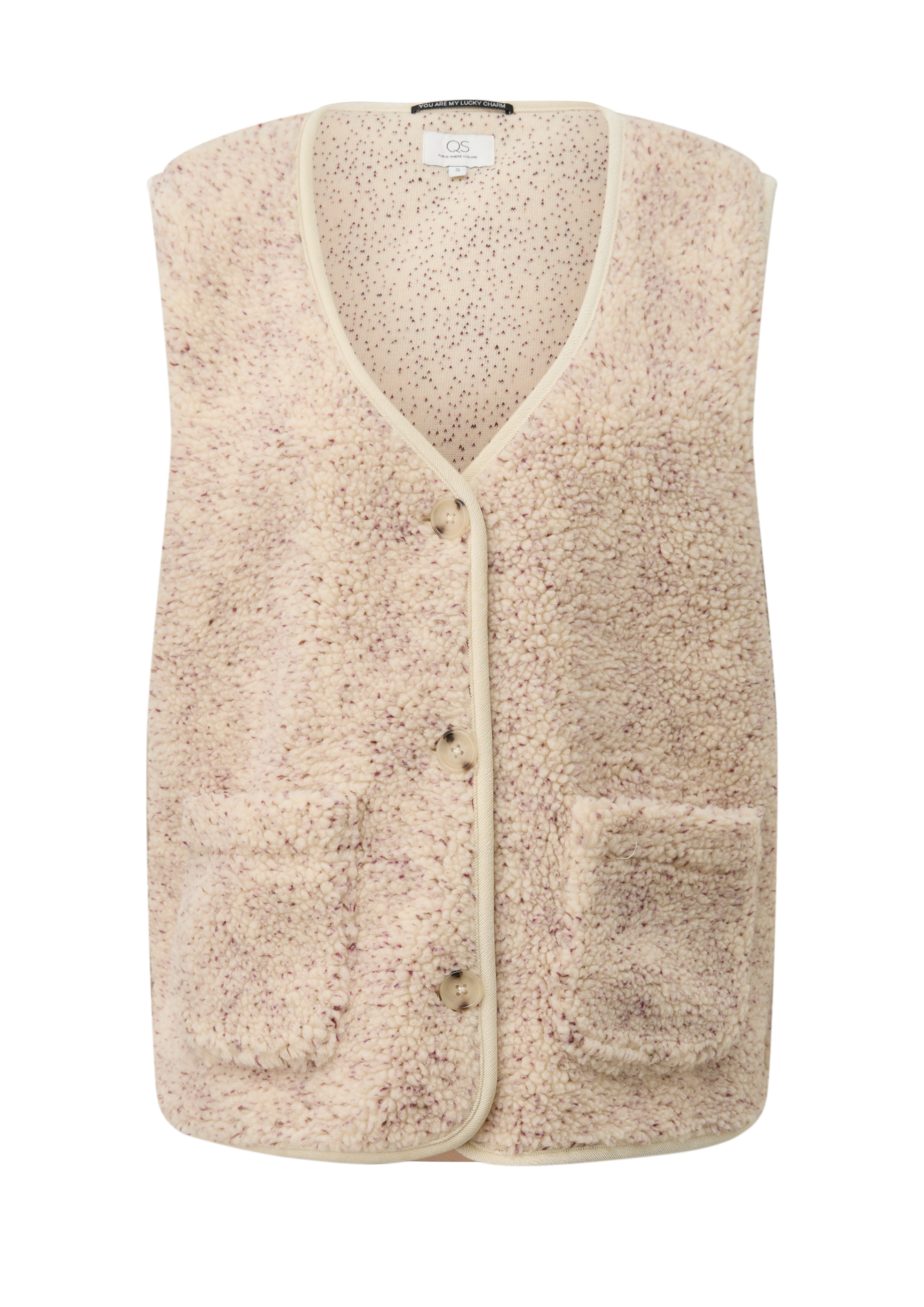 Oversized teddyvest met gemêleerd effect