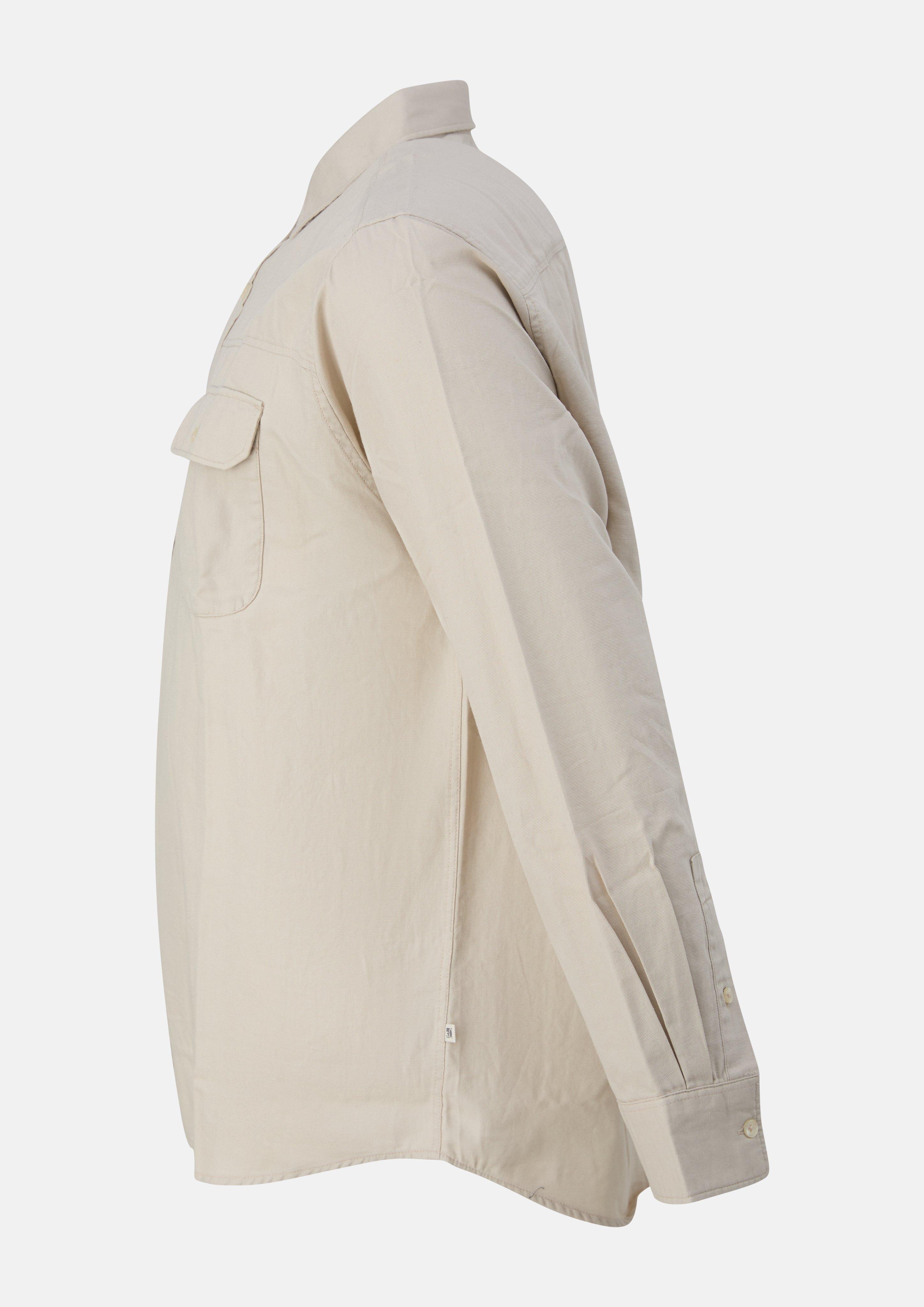 Hommes Coupe classique : chemise avec poche poitrine et détails de coutures en beige de s.Oliver Men Big Sizes