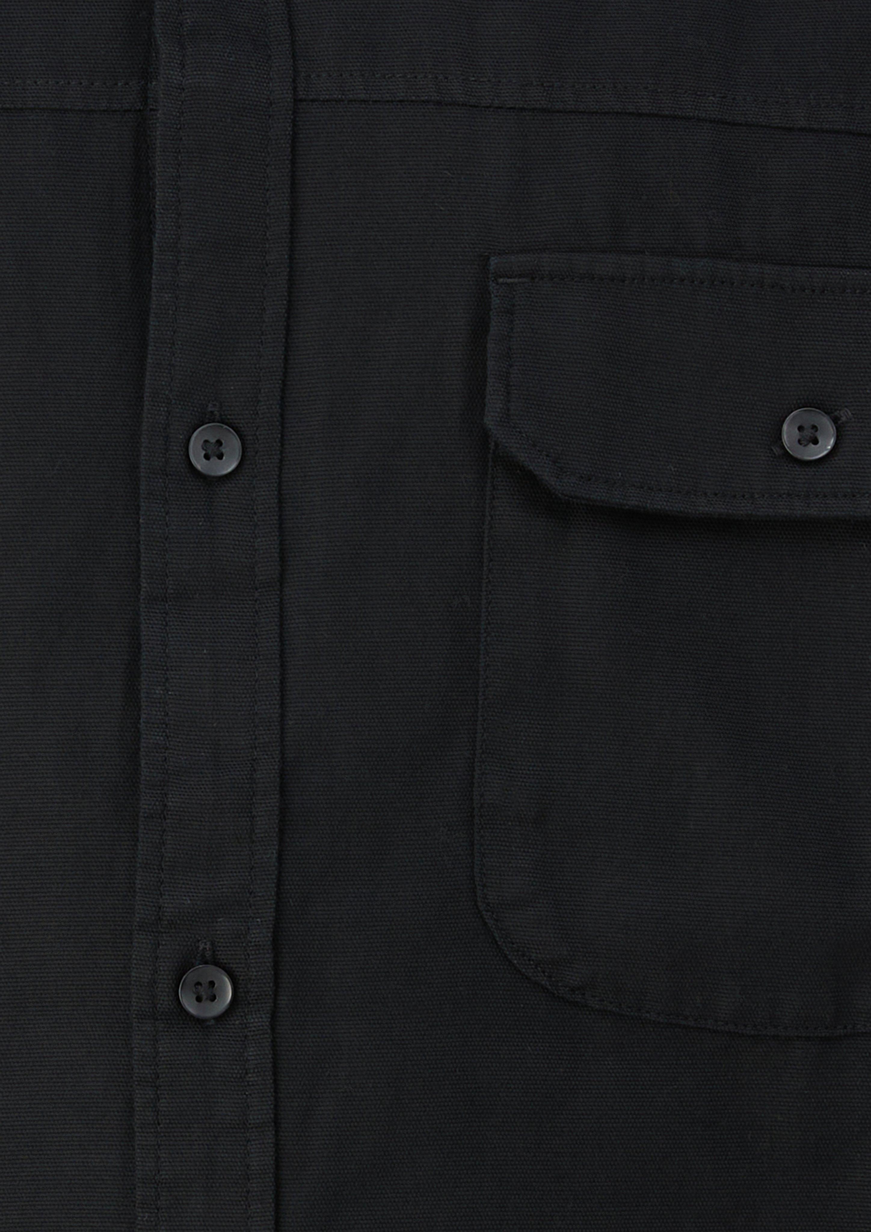 Hommes Coupe classique : chemise avec poche poitrine et détails de coutures en noir de s.Oliver Men Big Sizes