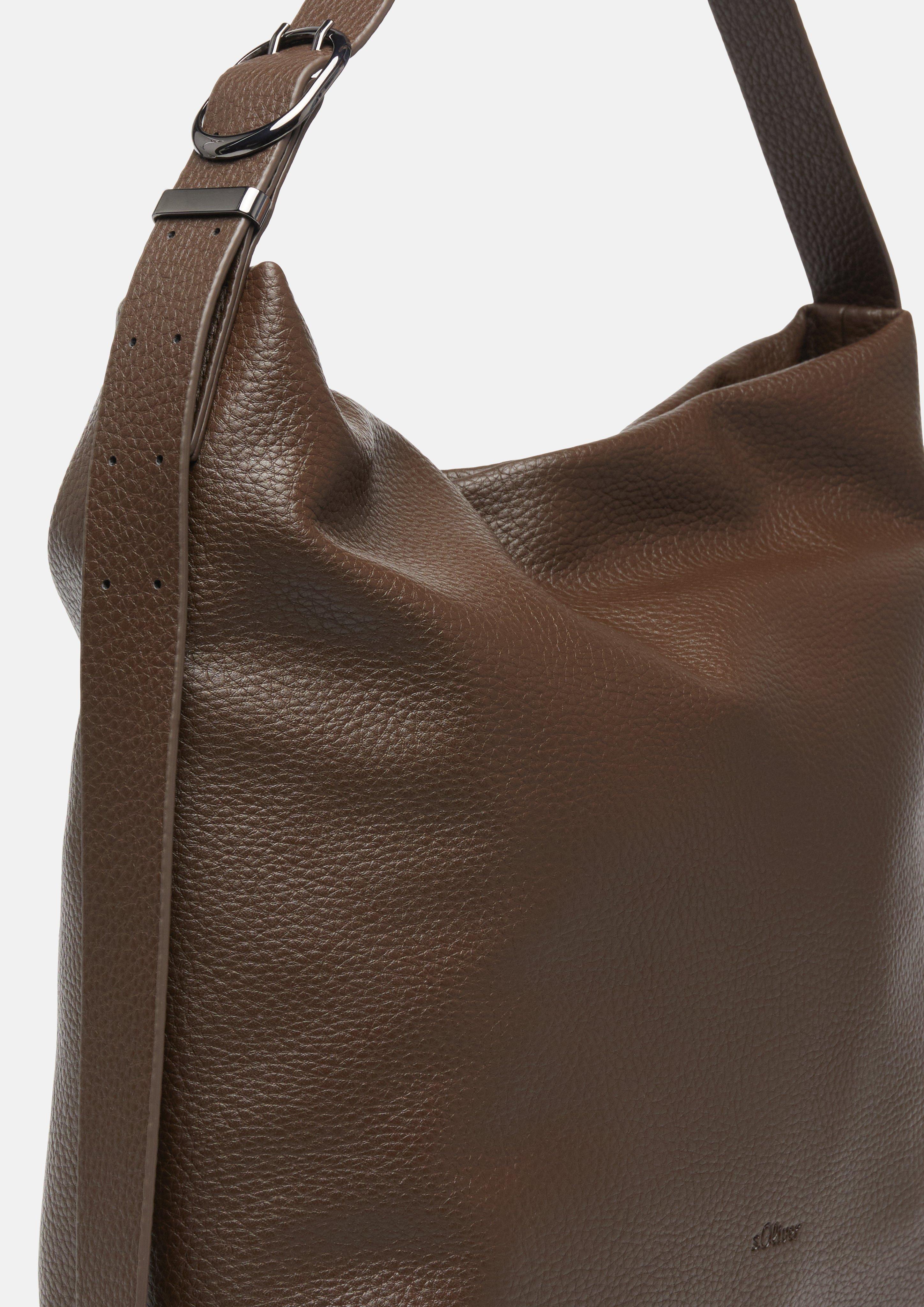 Damen Hobo Bag mit Reißverschlussfach und verstellbarem Schultergurt in braun von s.Oliver