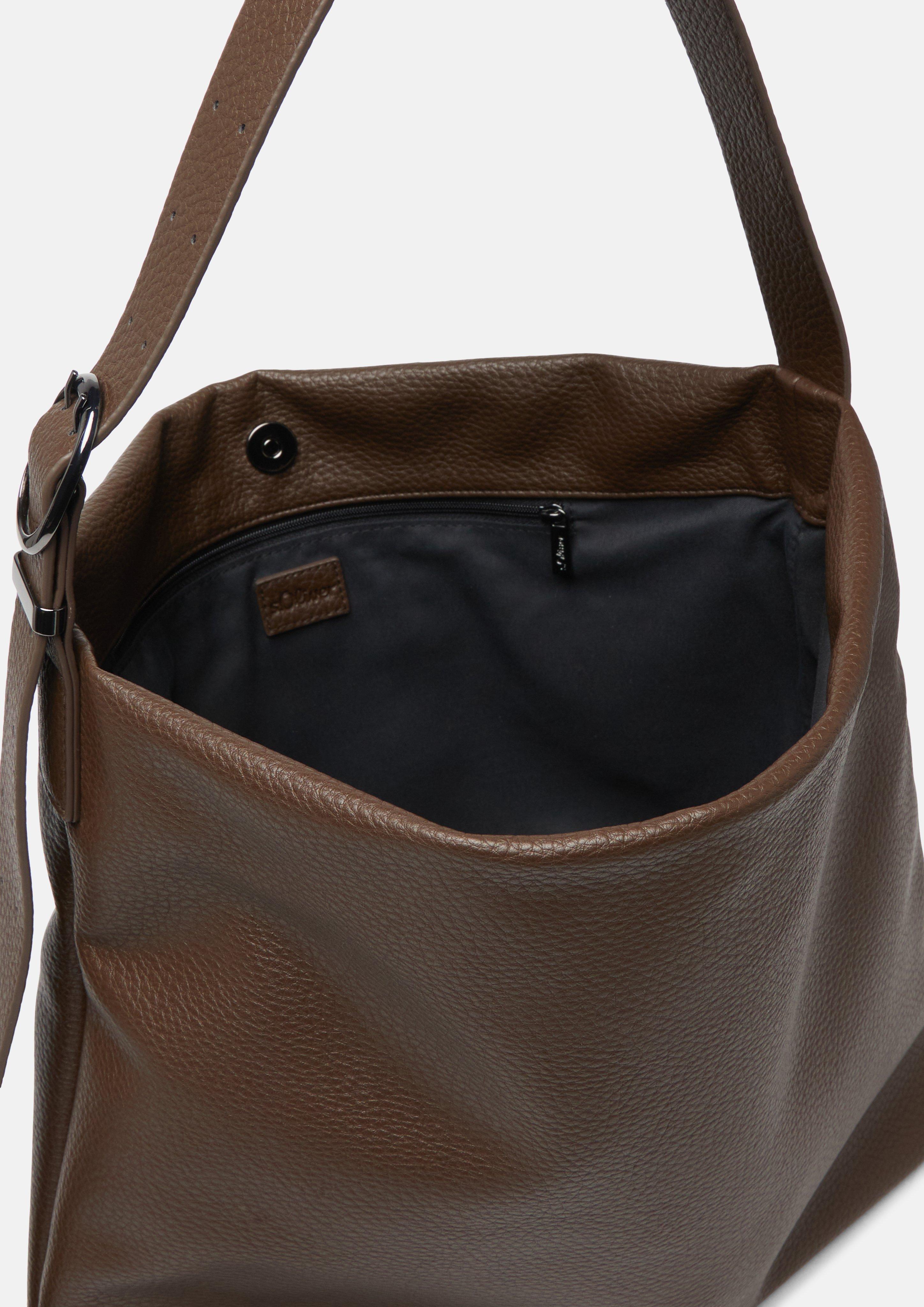 Damen Hobo Bag mit Reißverschlussfach und verstellbarem Schultergurt in braun von s.Oliver