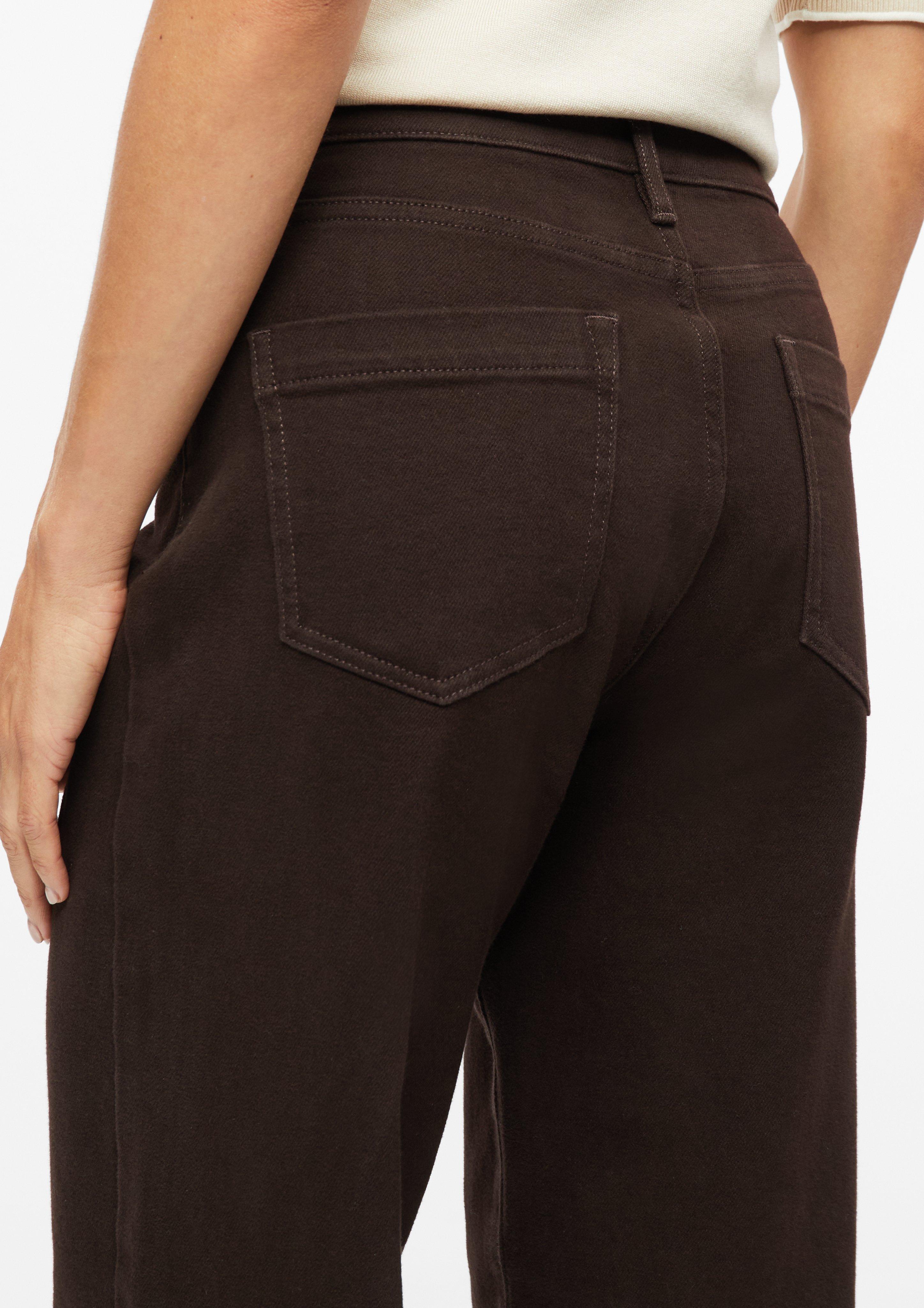 Damen Jeans Suri / Regular Fit / High Rise / Wide Leg / mit Zierknopf in braun von s.Oliver BLACK LABEL