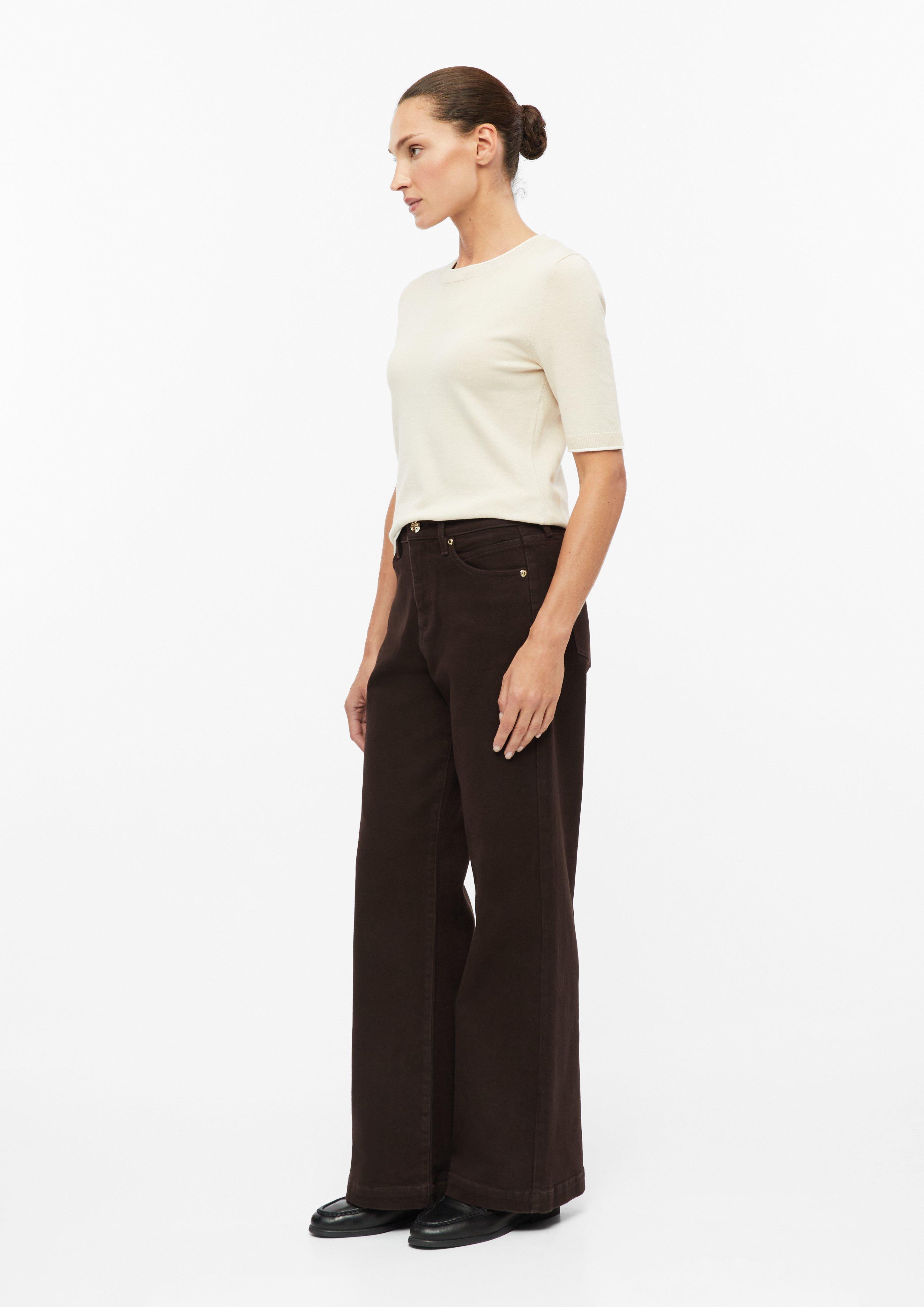 Damen Jeans Suri / Regular Fit / High Rise / Wide Leg / mit Zierknopf in braun von s.Oliver BLACK LABEL