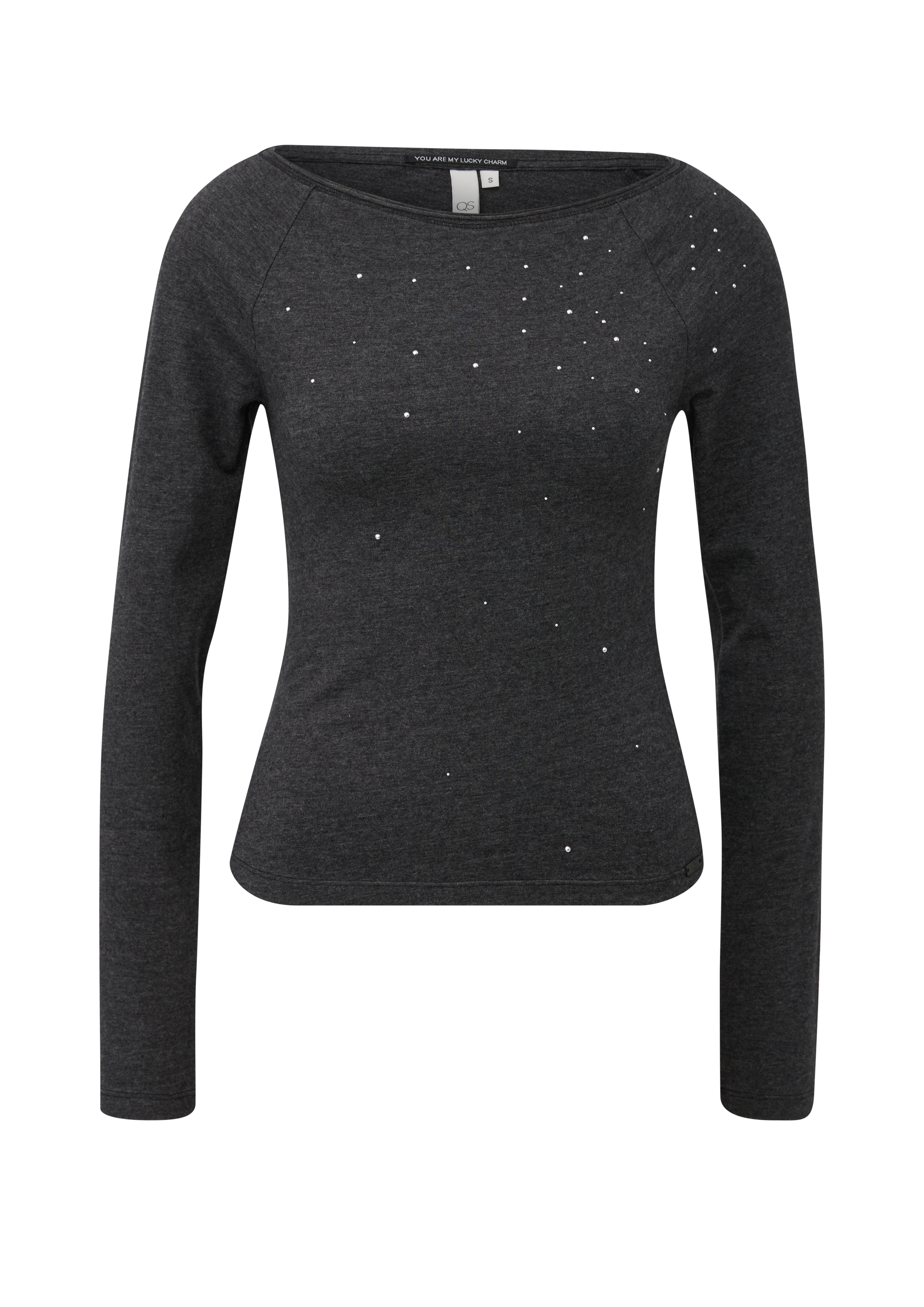 Smal raglan-shirt met studs