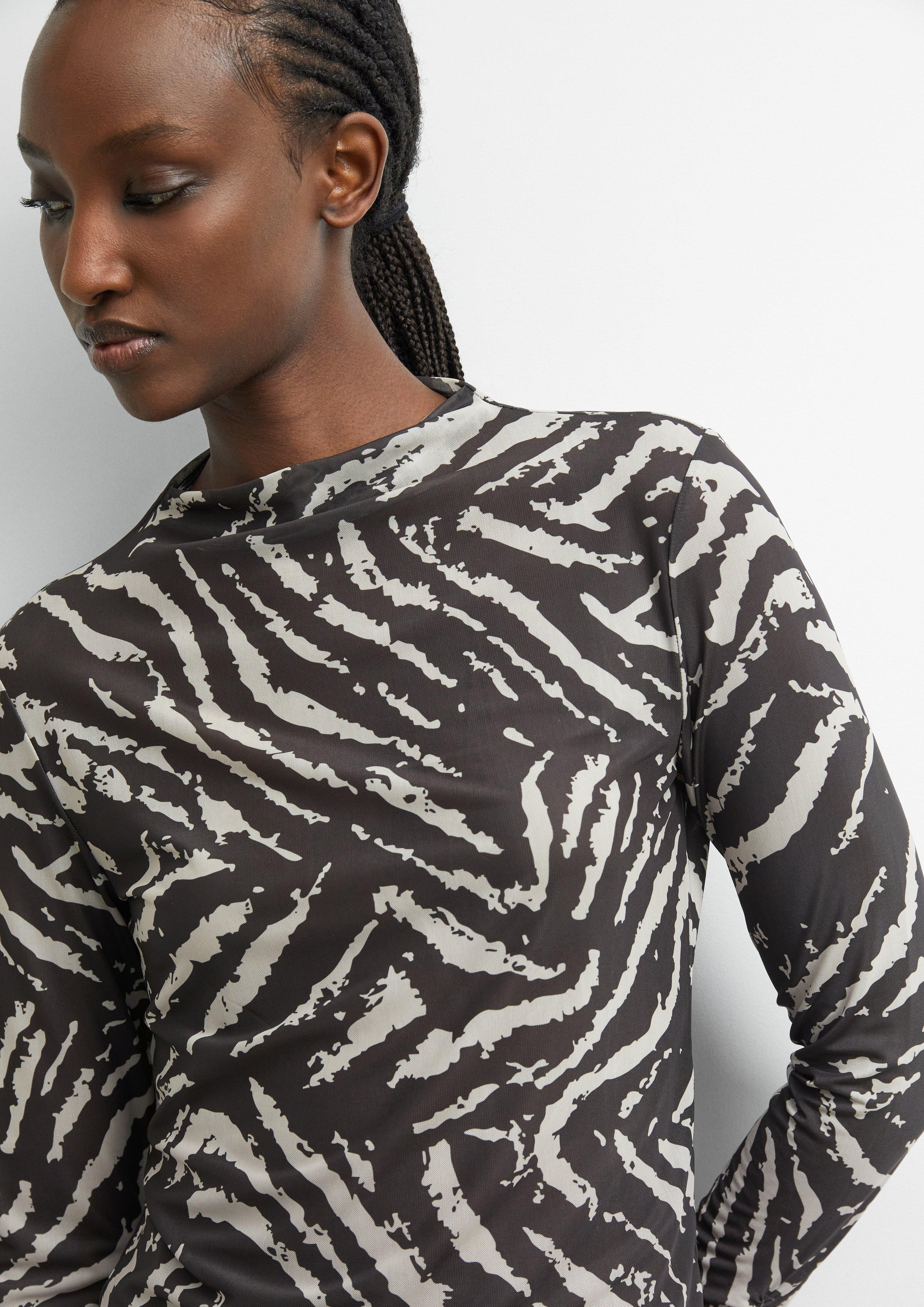 Femmes T-shirt à manches longues en maille en beige de comma